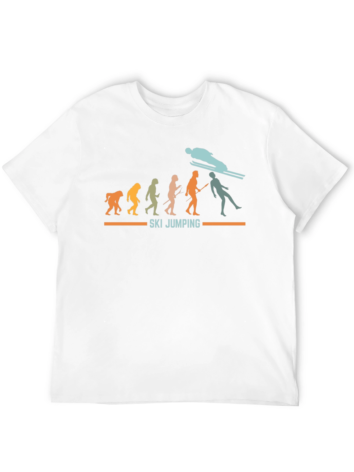 Black Ski Jumping Evolution Graphic Tee view 12