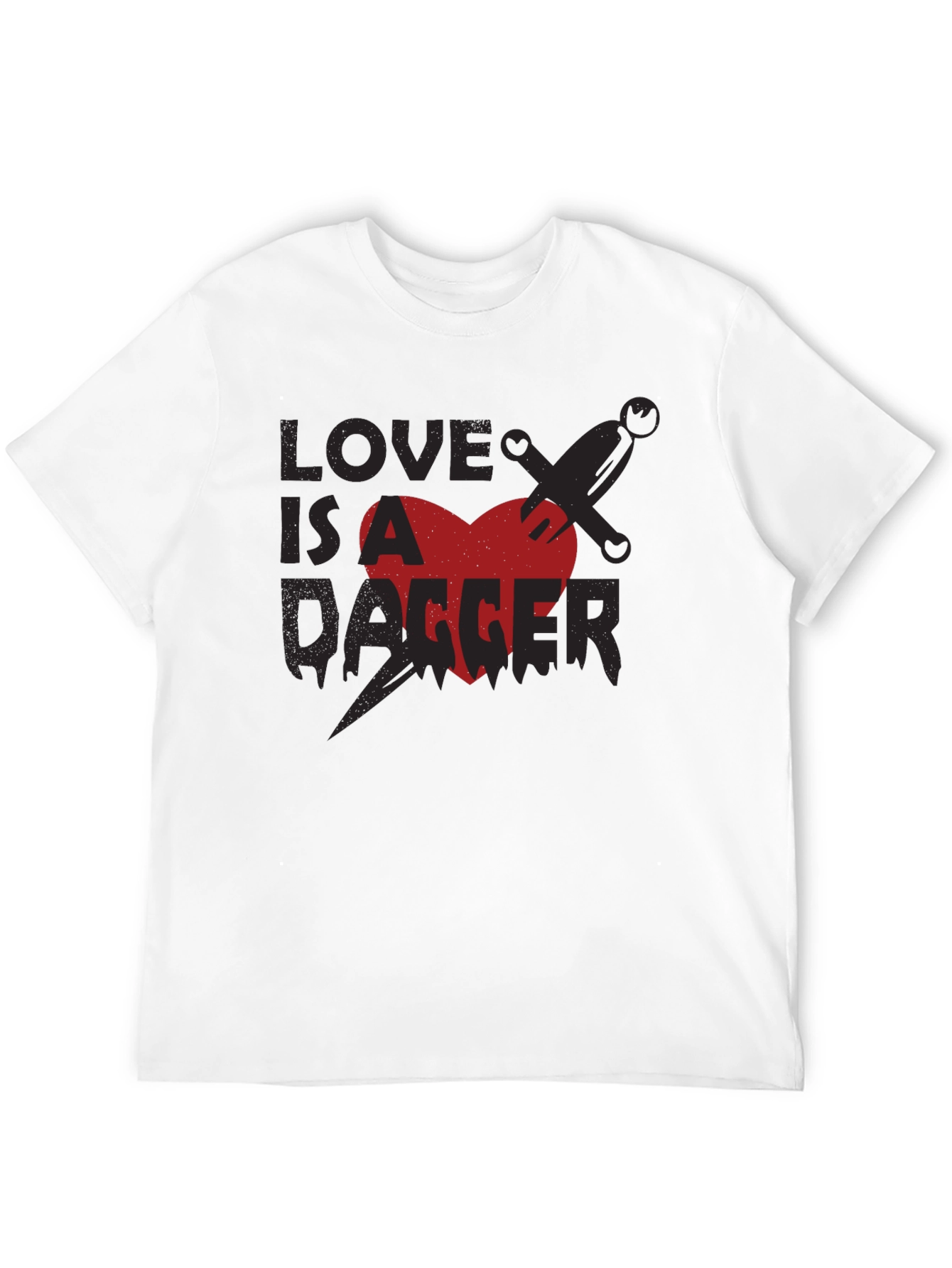 Black Love is a Dagger Graphic Tee - Men's Black T-Shirt view 12