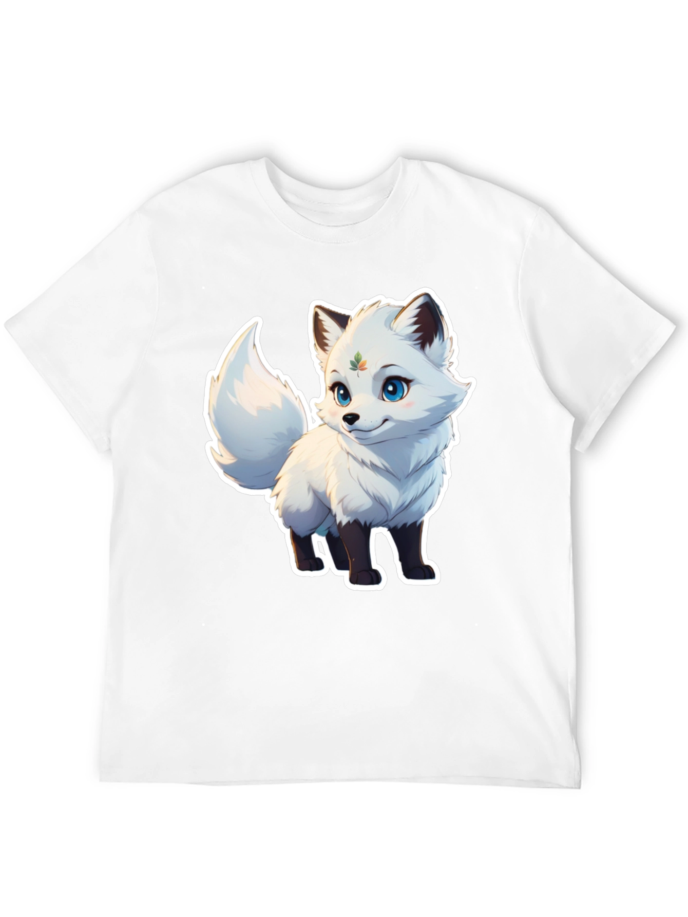 Black Cute Fox Graphic Tee - Black Unisex T-Shirt view 12