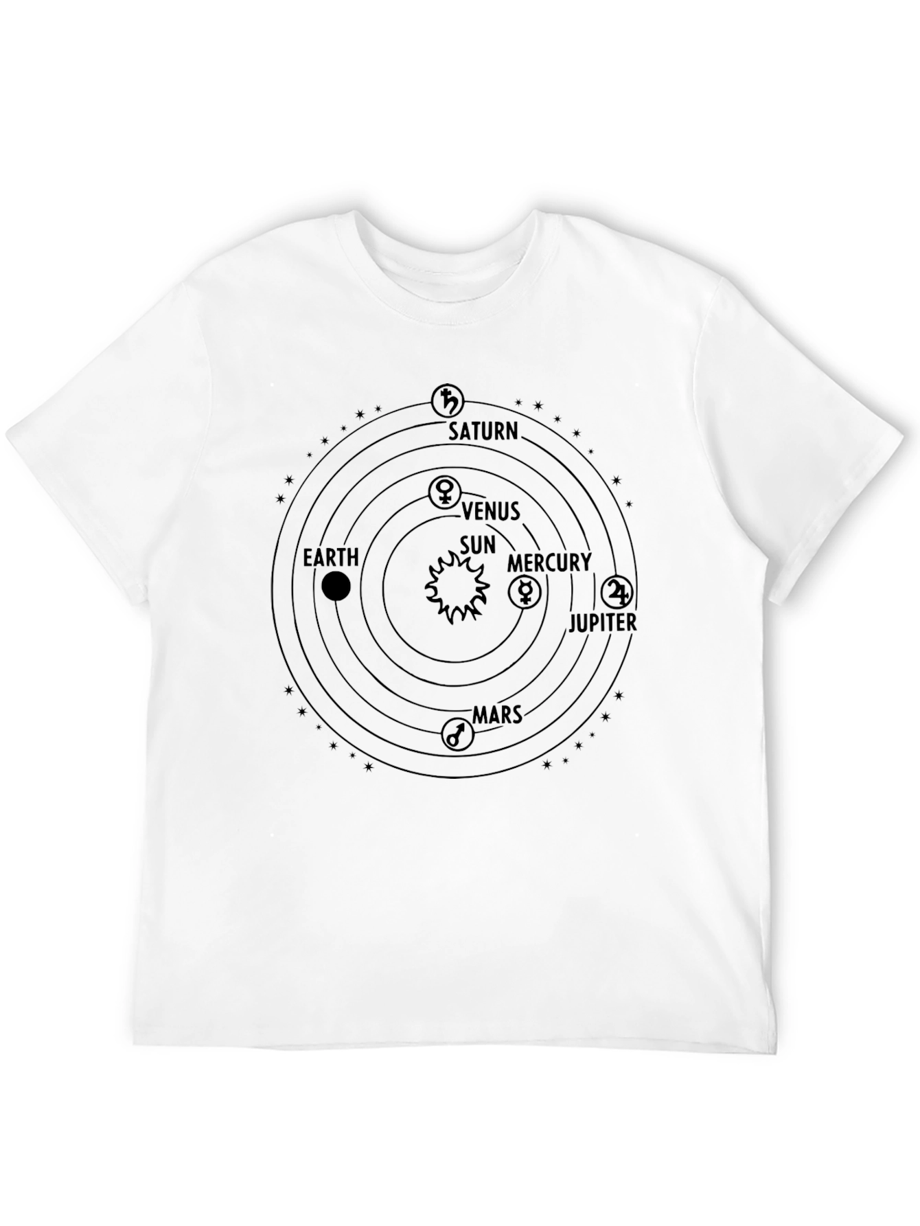 Black Planetary System T-Shirt - Space Science Tee view 12