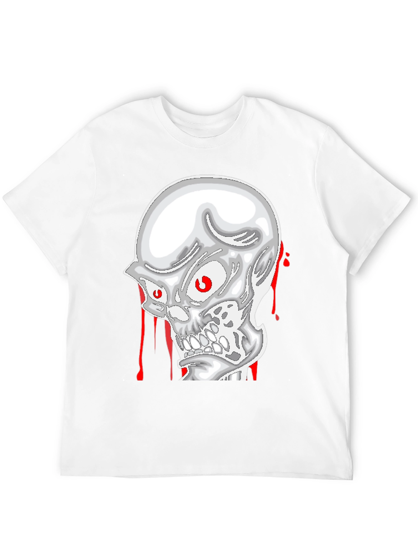 Black Skull Graphic Tee - Men's Black Cotton T-Shirt view 12