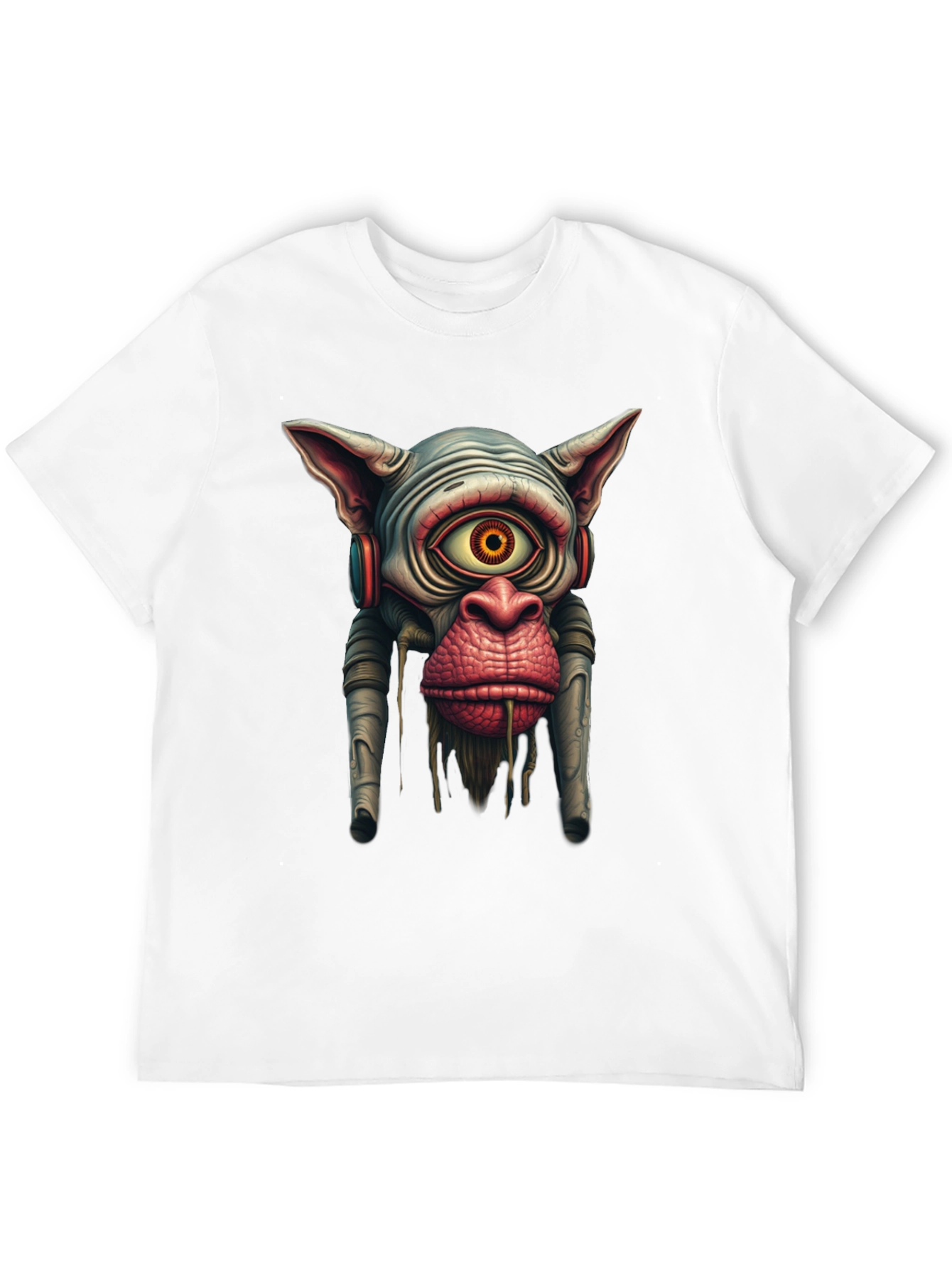 Black Surreal Alien Monkey Graphic Black T-Shirt view 12