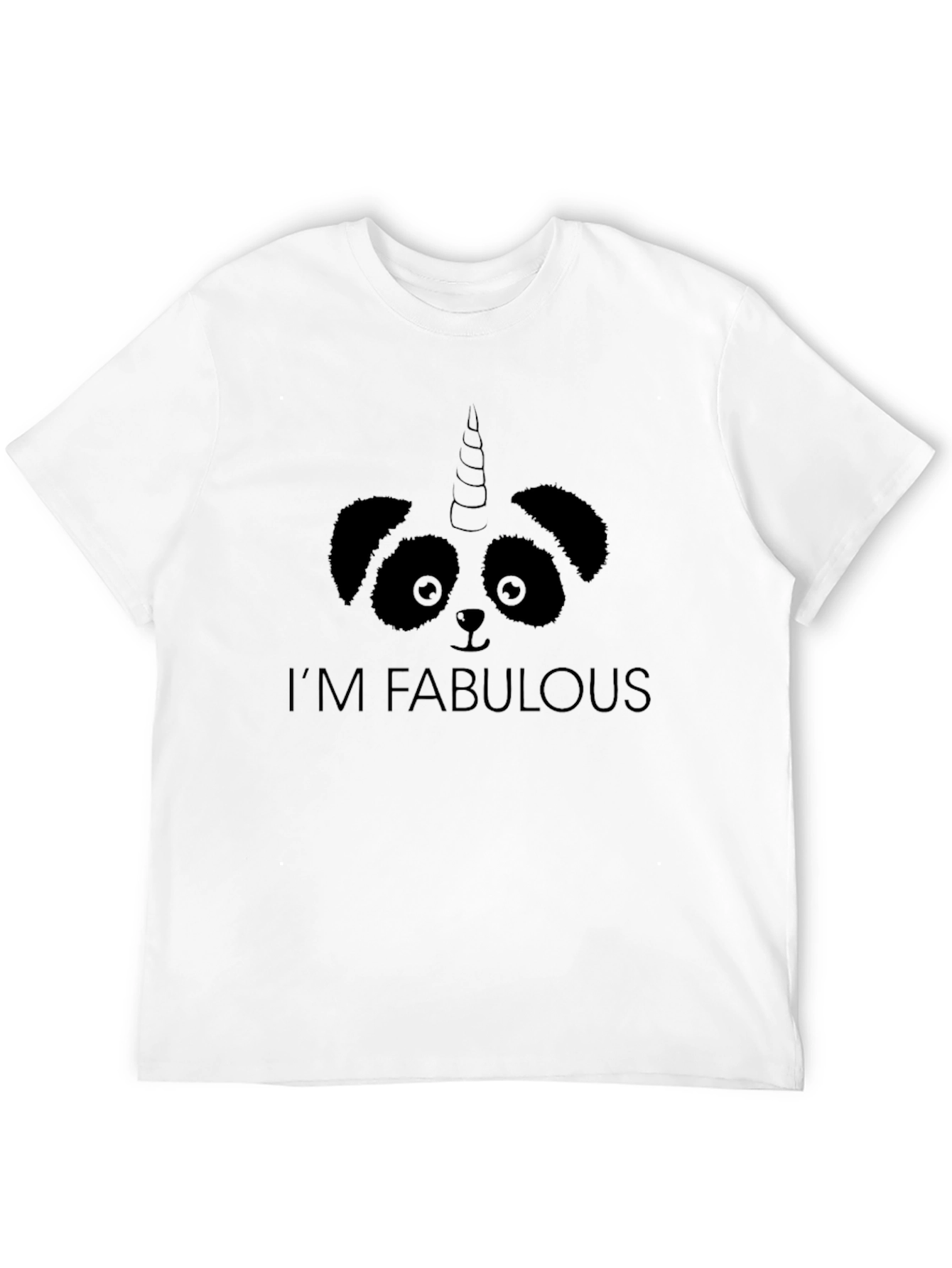Black I'm Fabulous Panda Unicorn Graphic Tee view 12