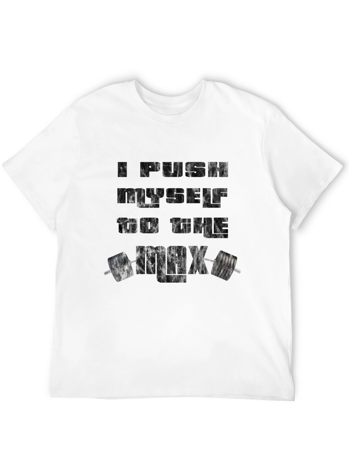 Black Motivational Workout T-Shirt - I Push Myself view 12