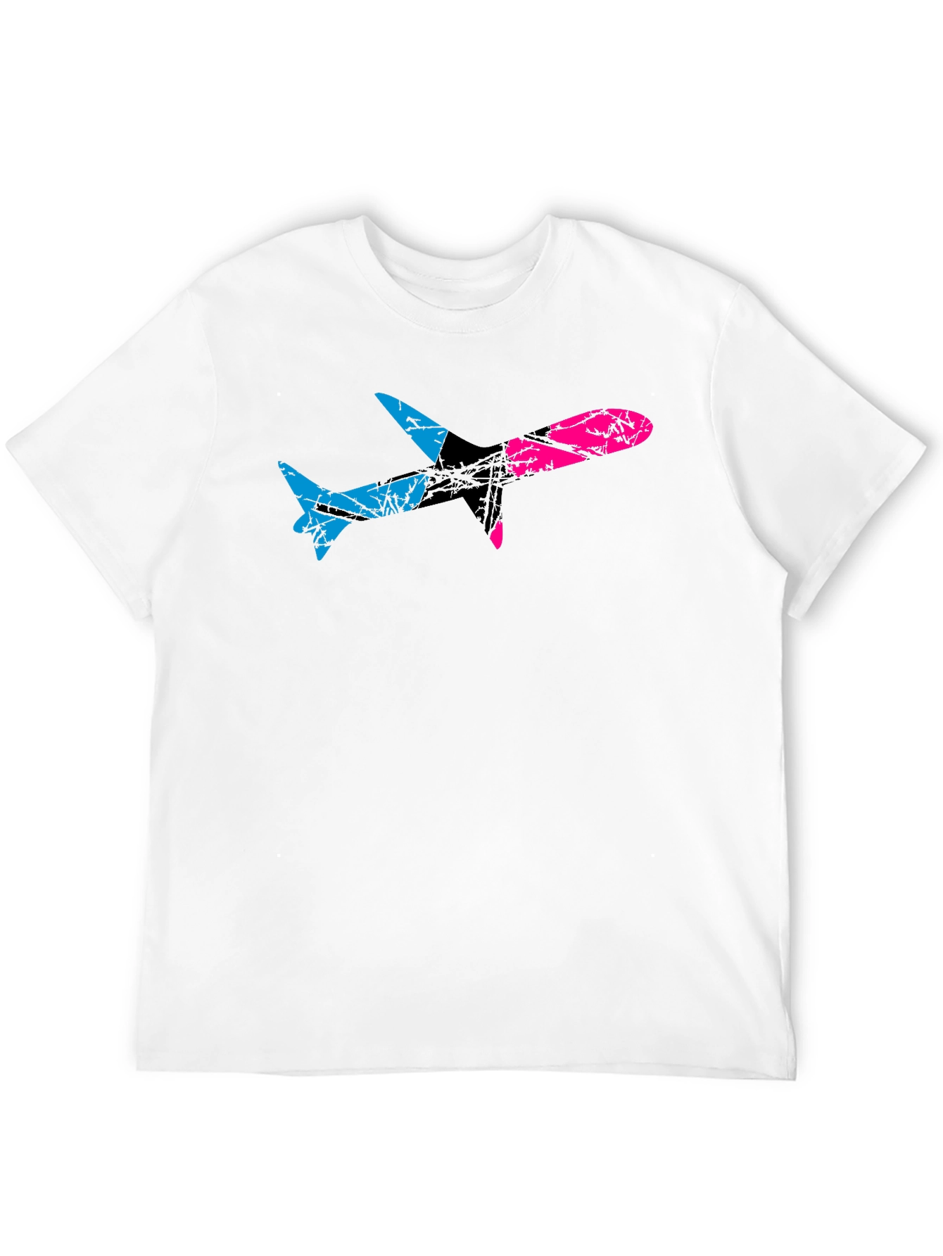 Black Bi-Color Airplane Graphic Tee view 12
