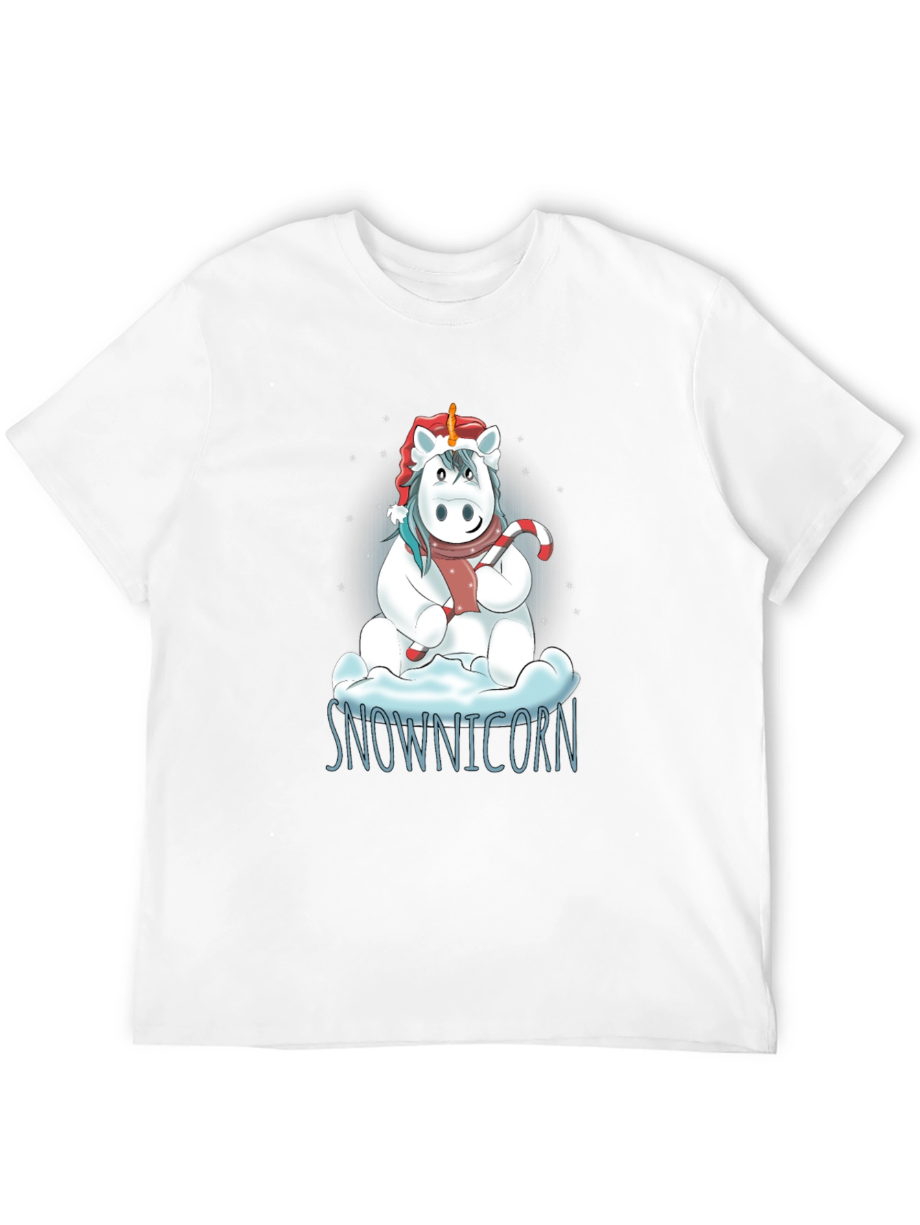 Black Snownicorn Graphic T-Shirt - Christmas Unicorn Tee view 12