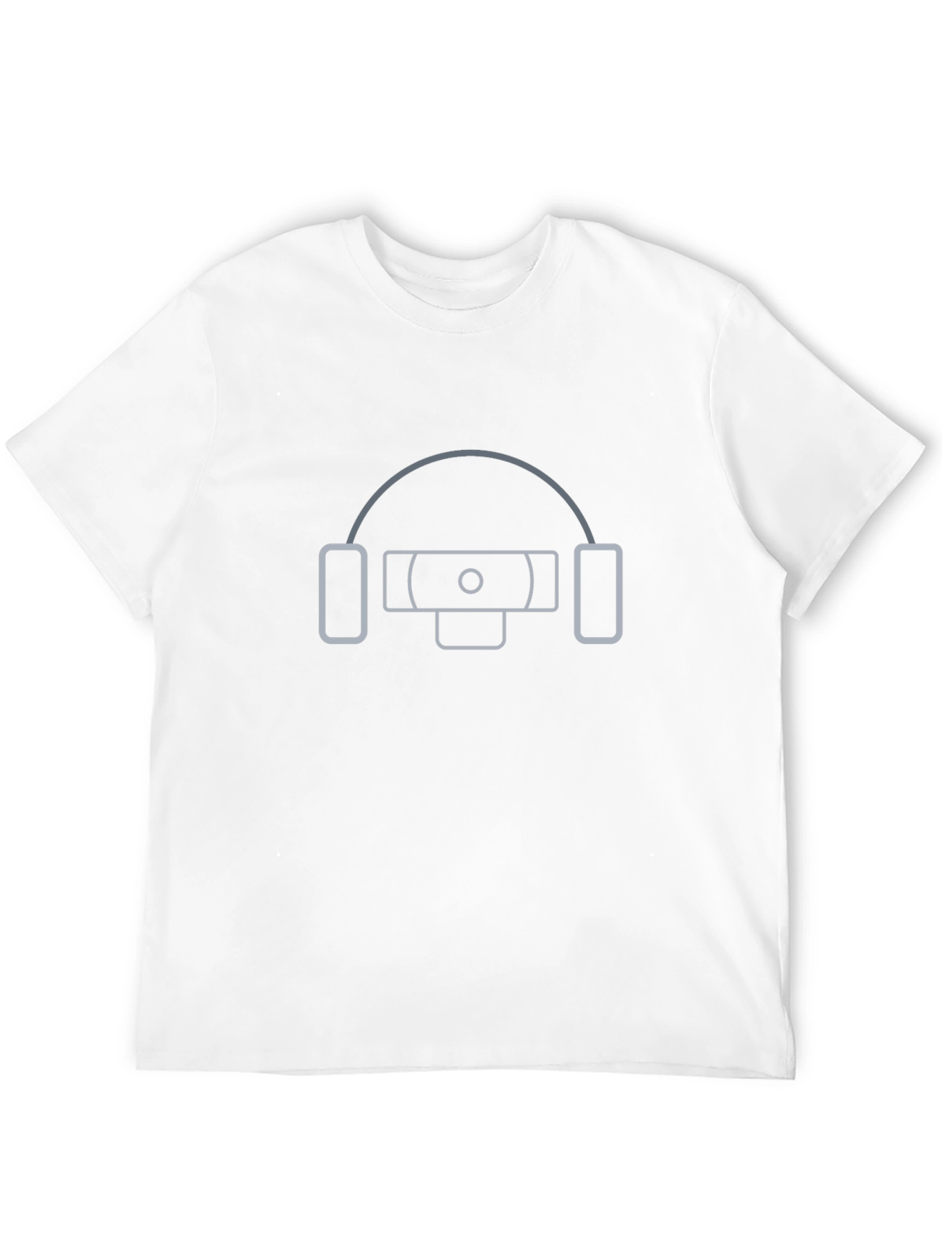 Black T-Shirt with Headset Graphic - 12