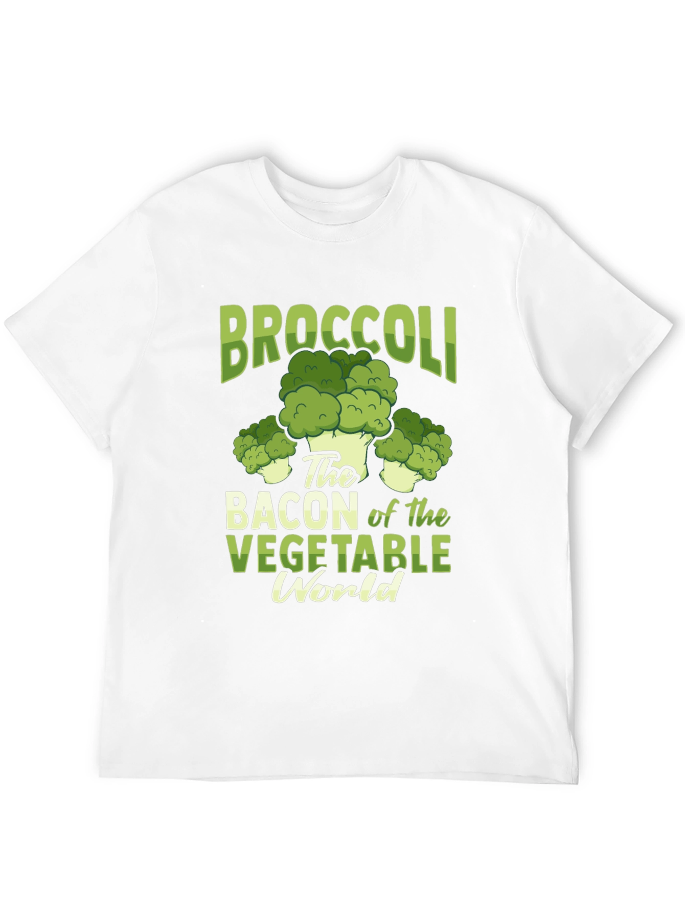 Black Broccoli Bacon Vegetable World Graphic Tee view 12