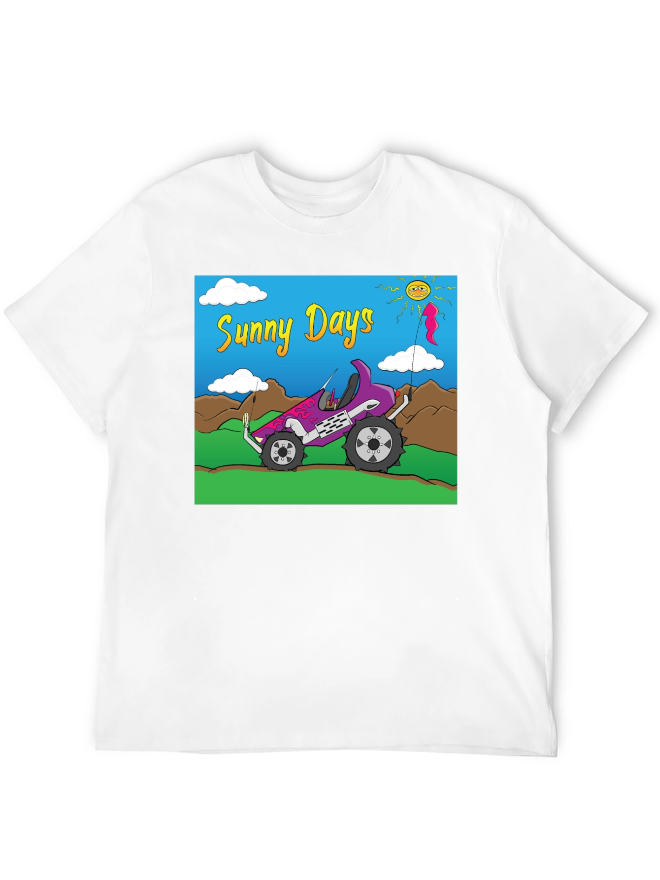 Black Sunny Days Graphic Tee - Car & Sunshine Design view 12
