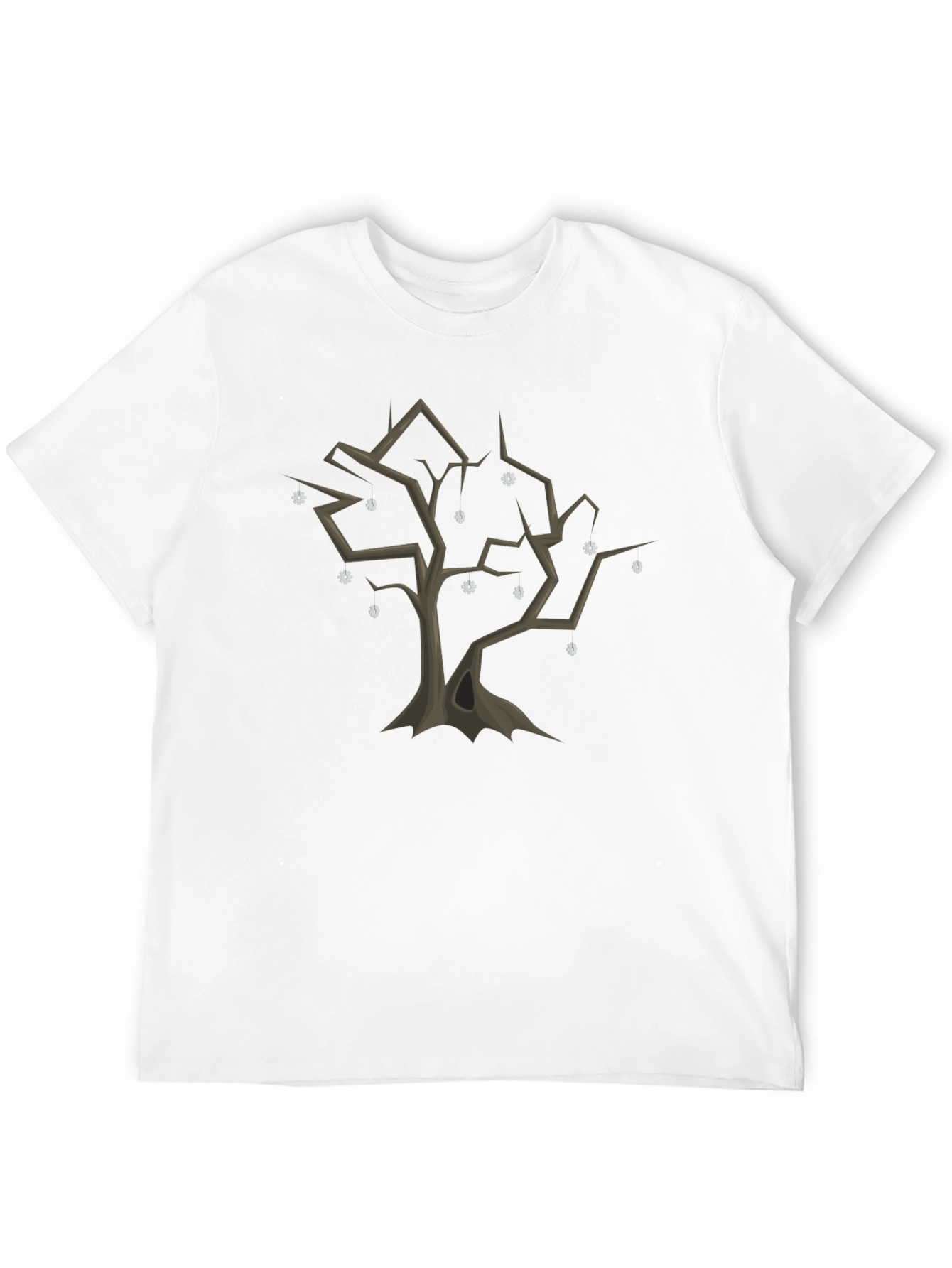 Black Spooky Tree Graphic Tee - Black Cotton Casual Shirt view 12