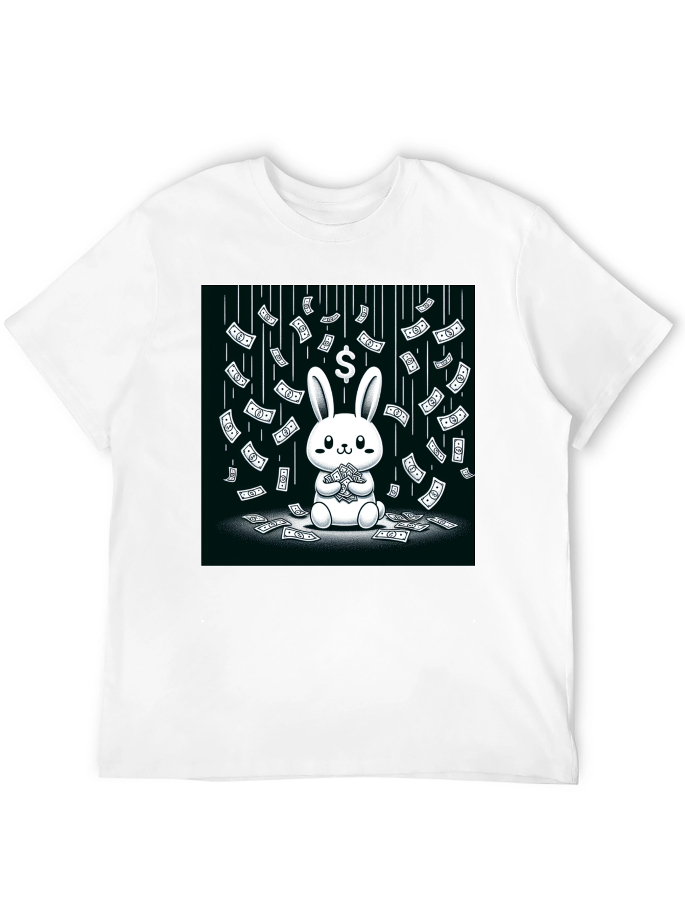 Black Money Bunny Black T-Shirt view 12