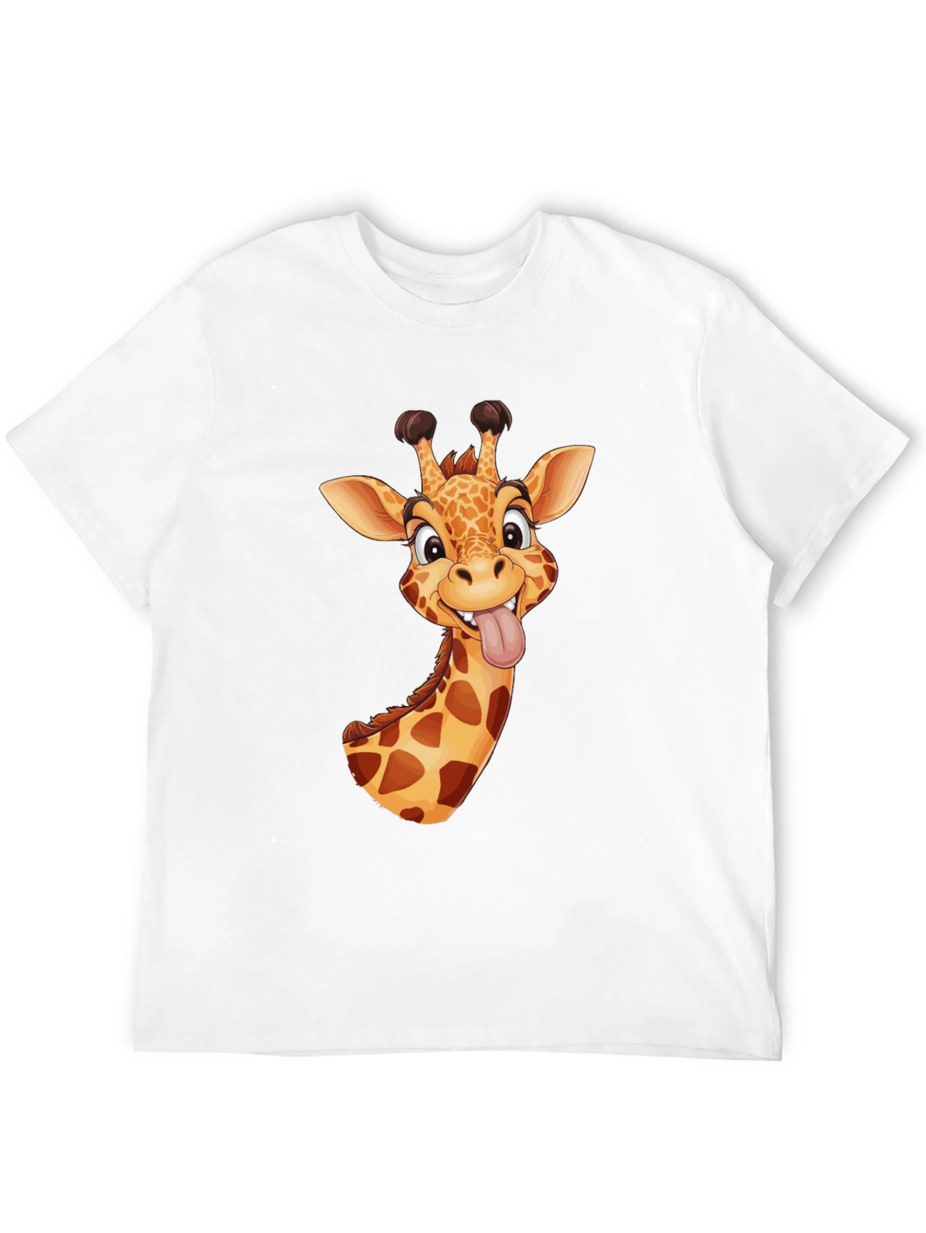 Black Funny Giraffe Graphic Tee - Black Cotton T-Shirt view 12