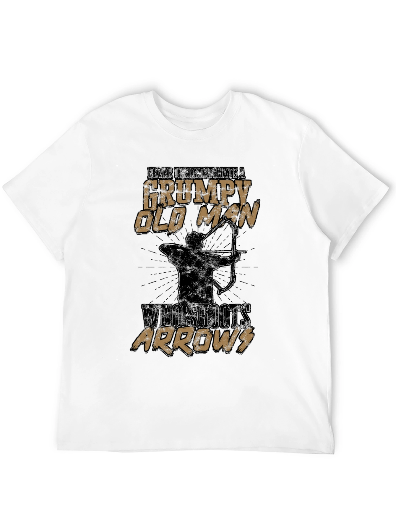 Black Grumpy Old Man Archery T-Shirt view 12