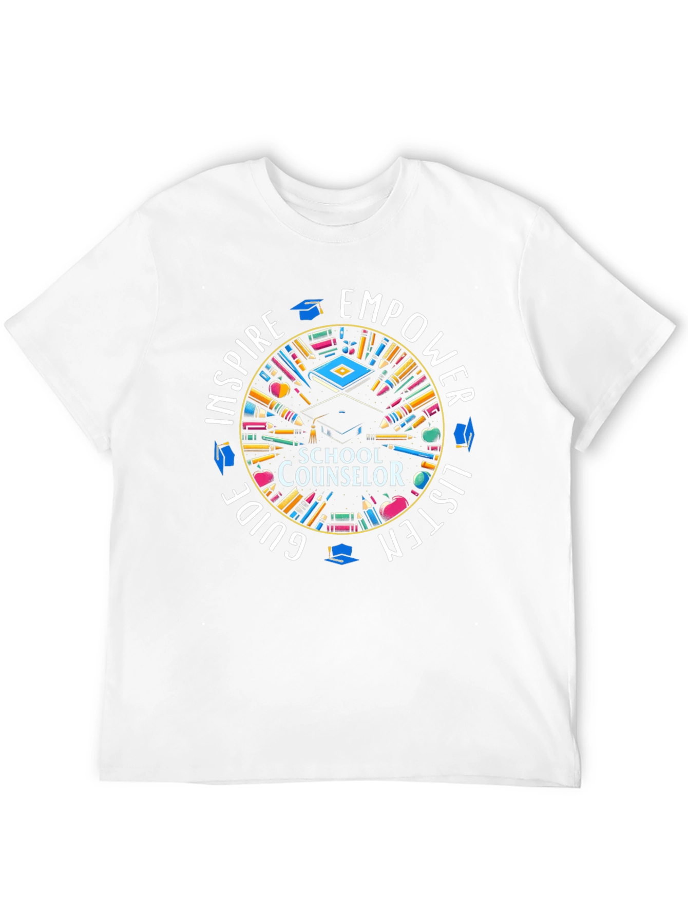 Black School Counselor Inspire Empower T-Shirt view 12