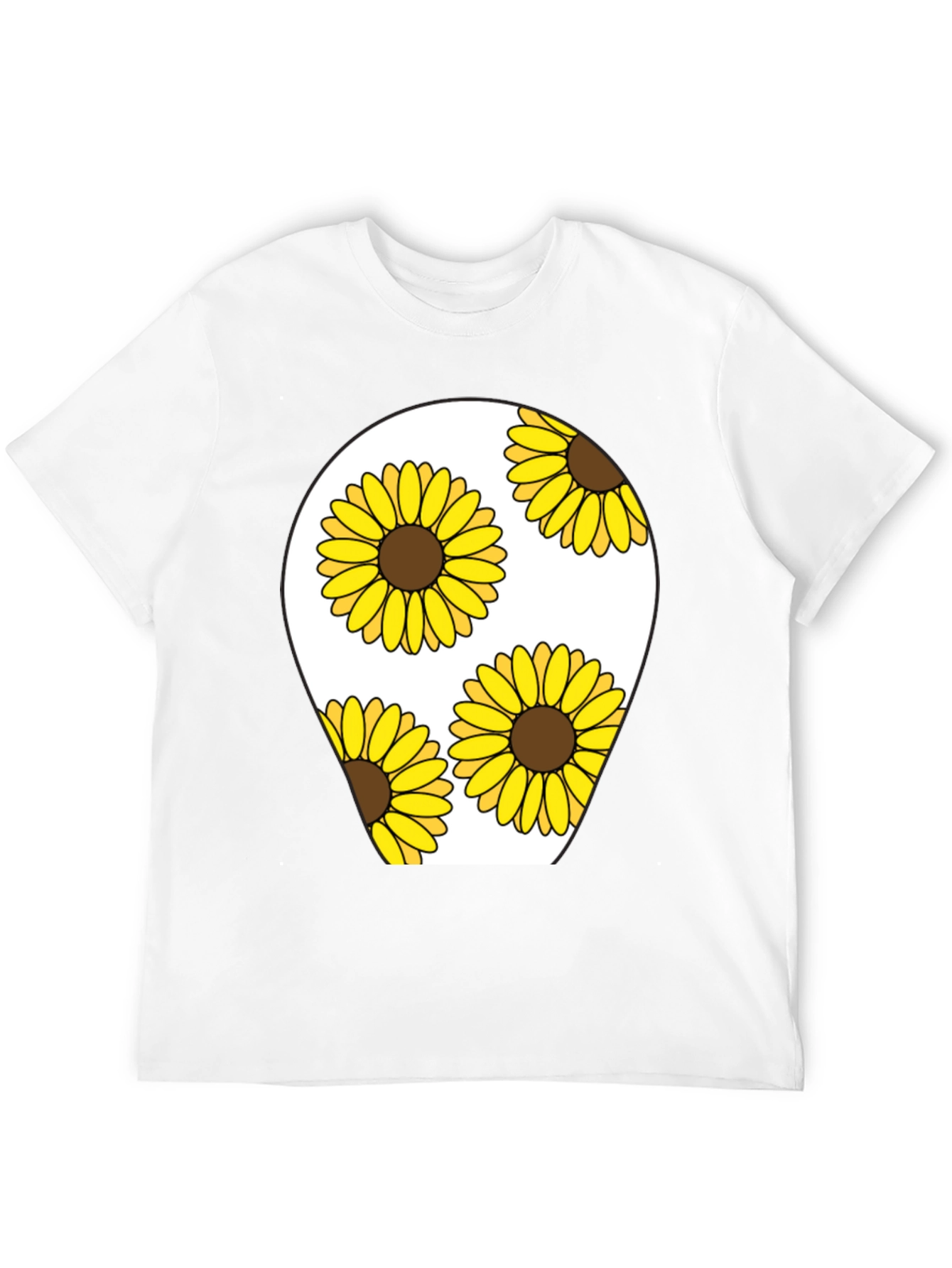 Black Sunflower Graphic Print Black T-Shirt view 12