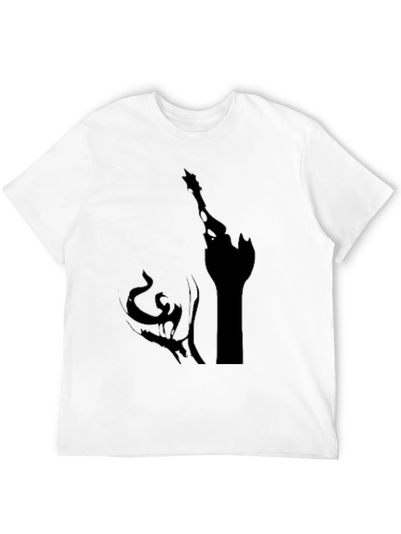 Black Men's Black Graphic Tee - Fantasy Castle Design view 12
