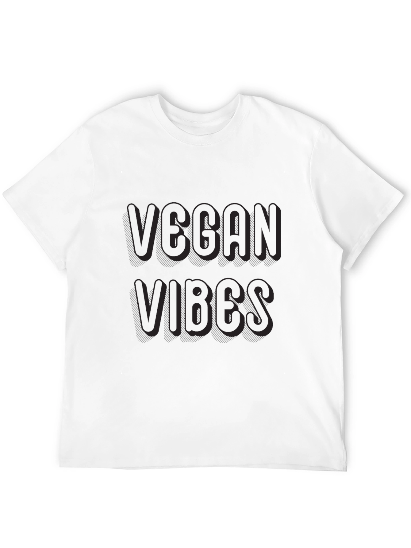 Vegan Vibes Graphic Tee - Black Crew Neck - 12