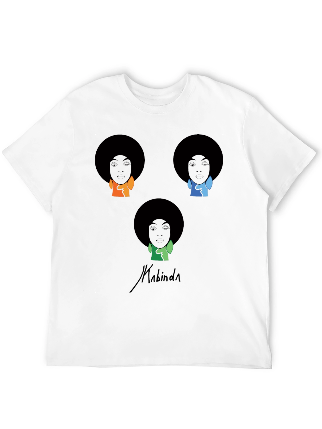 Black Kabinda Graphic T-Shirt - Afro Portrait Design view 12