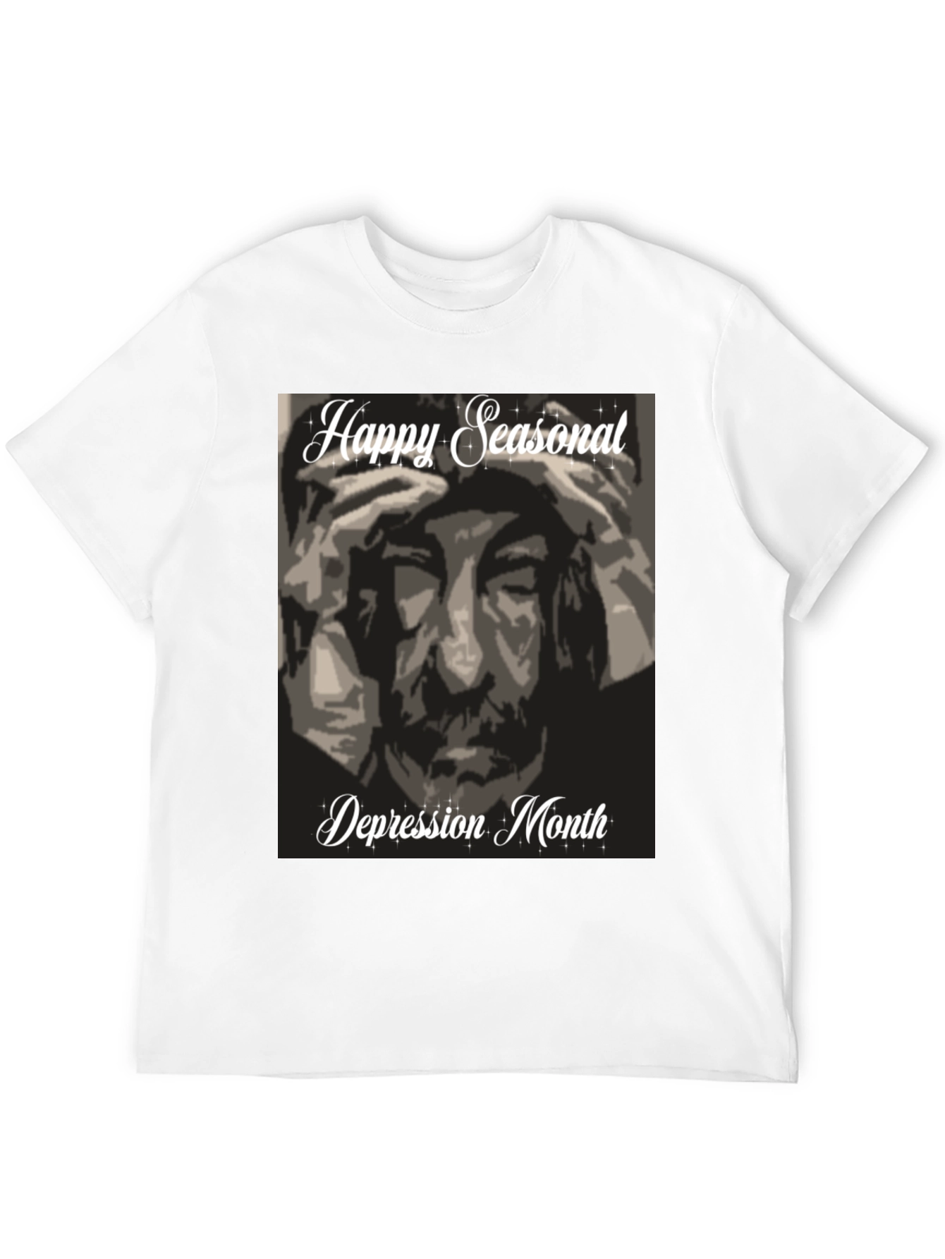 Black Happy Seasonal Depression Month T-Shirt view 12