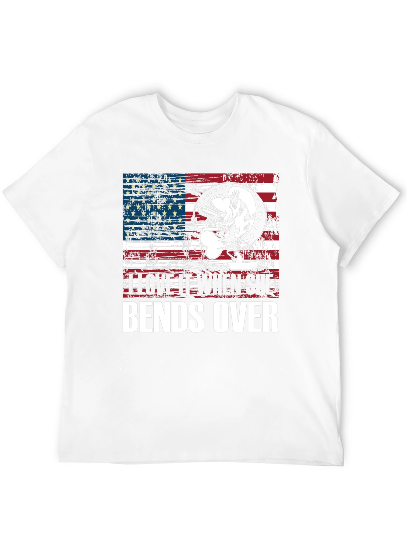 Black American Flag Fishing T-Shirt view 12