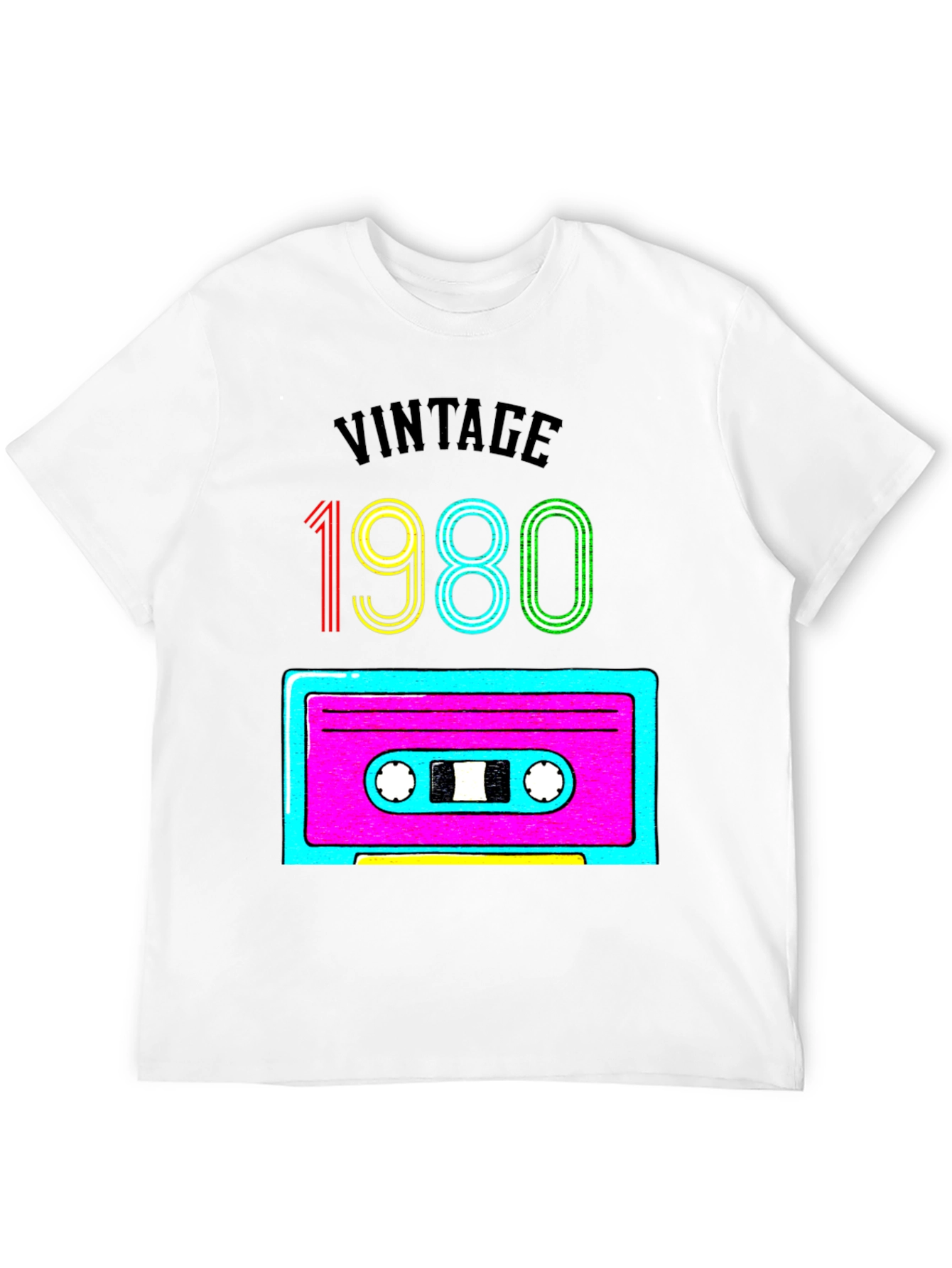 Black Vintage 1980s Cassette Tape Graphic T-Shirt view 12