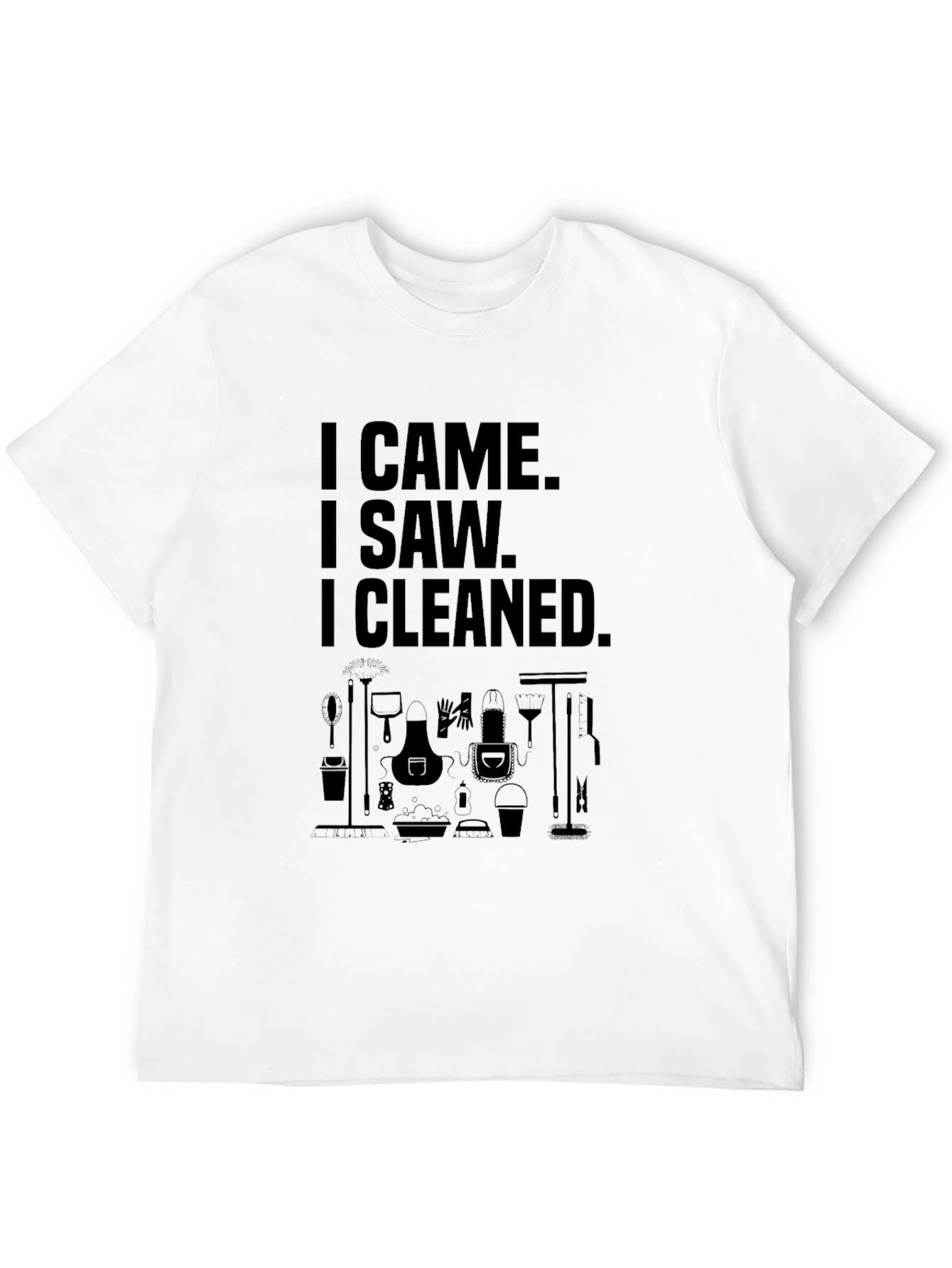 Black Funny Cleaning Crew T-Shirt view 12