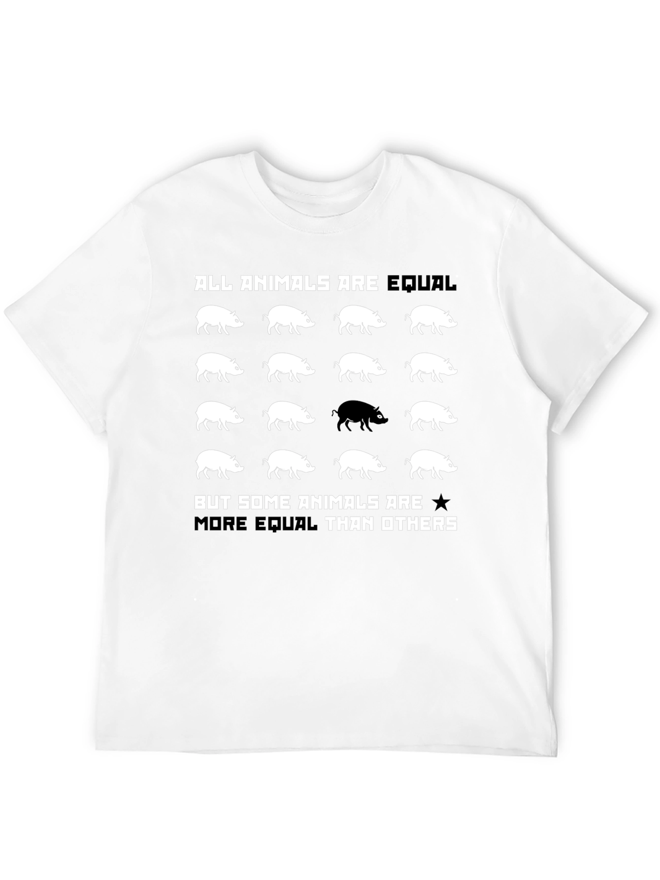 Black All Animals Are Equal Graphic Tee view 12