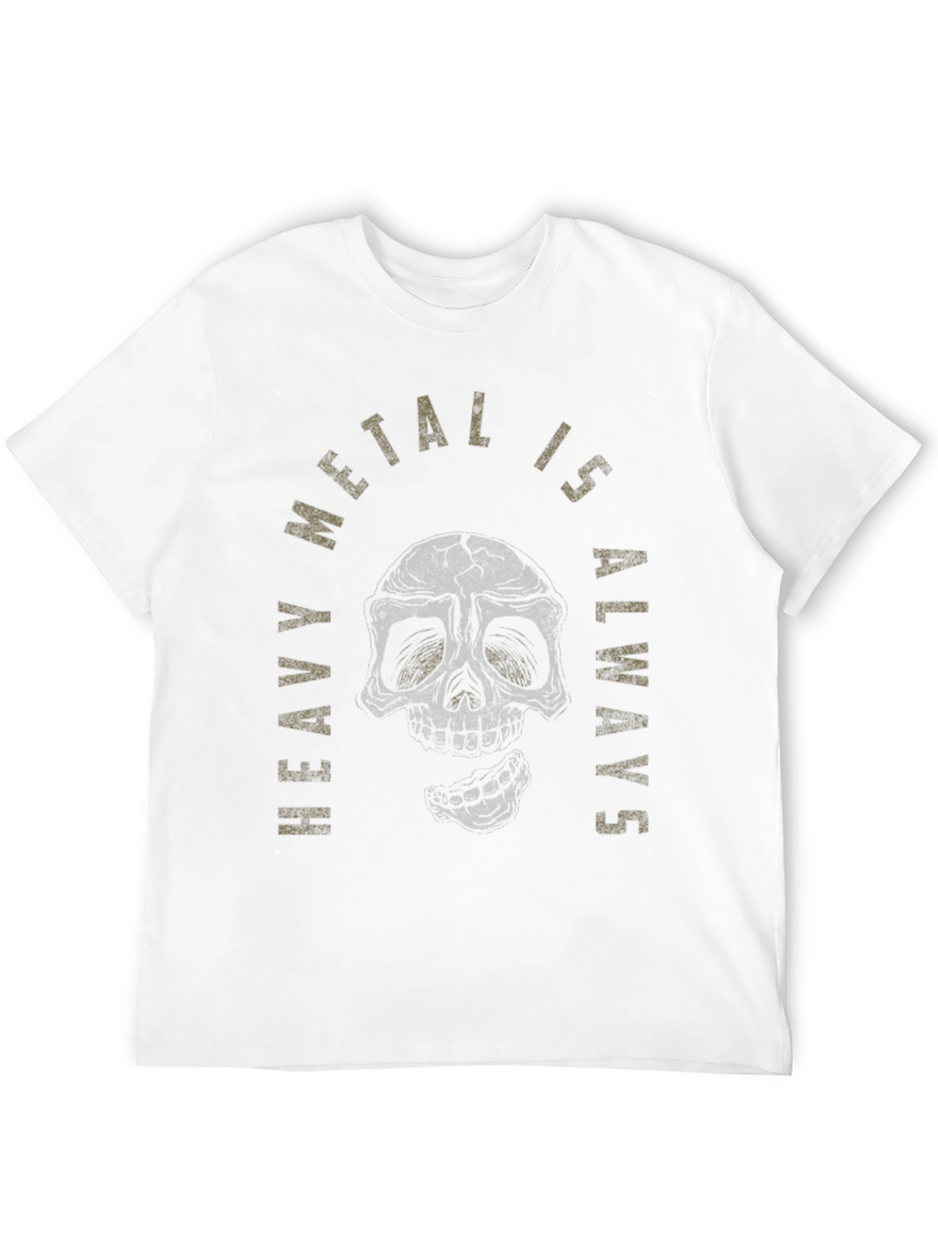 Black Heavy Metal Skull Graphic Black T-Shirt view 12