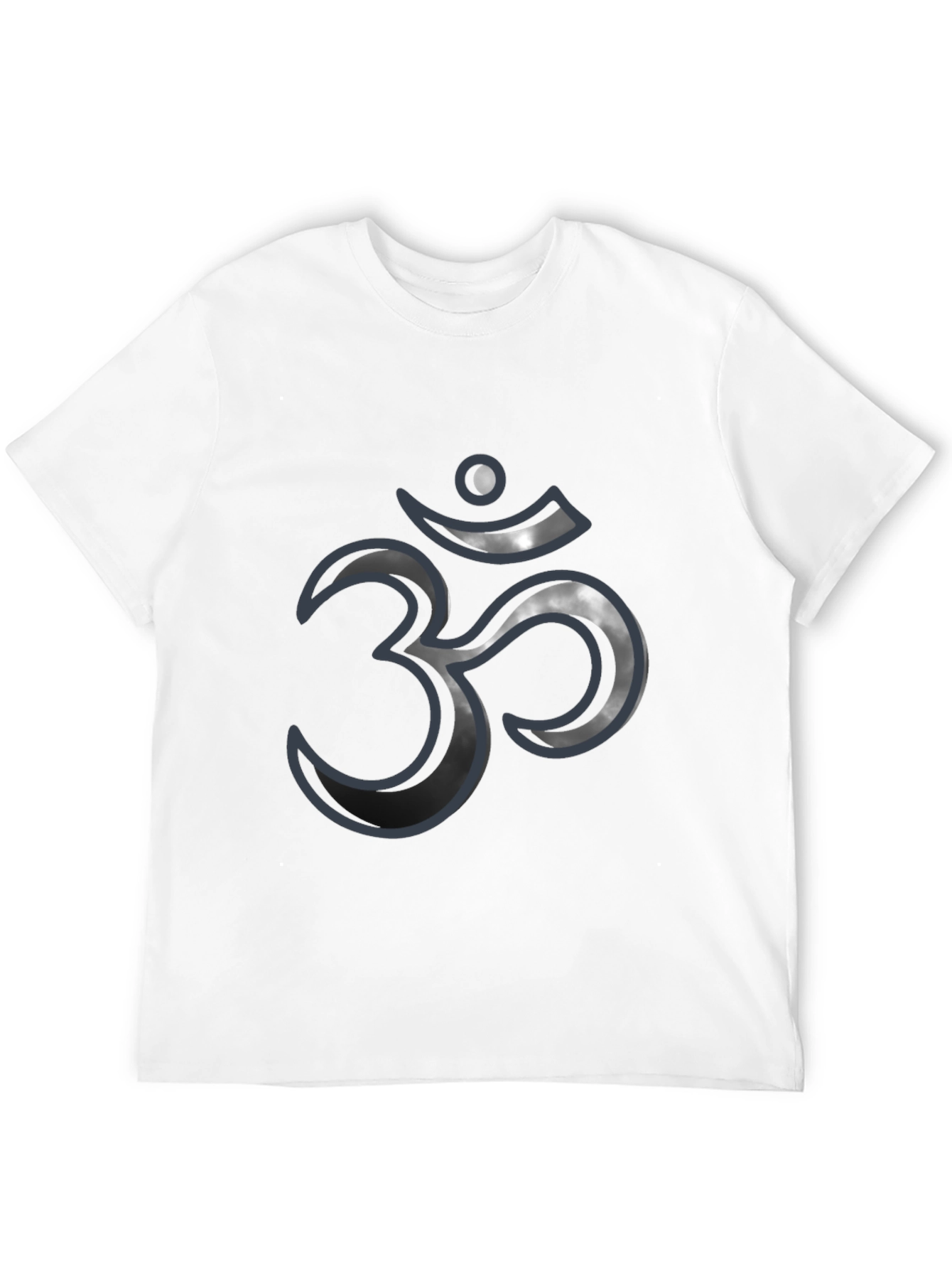 Black Men's Black T-Shirt with Om Symbol Design view 12