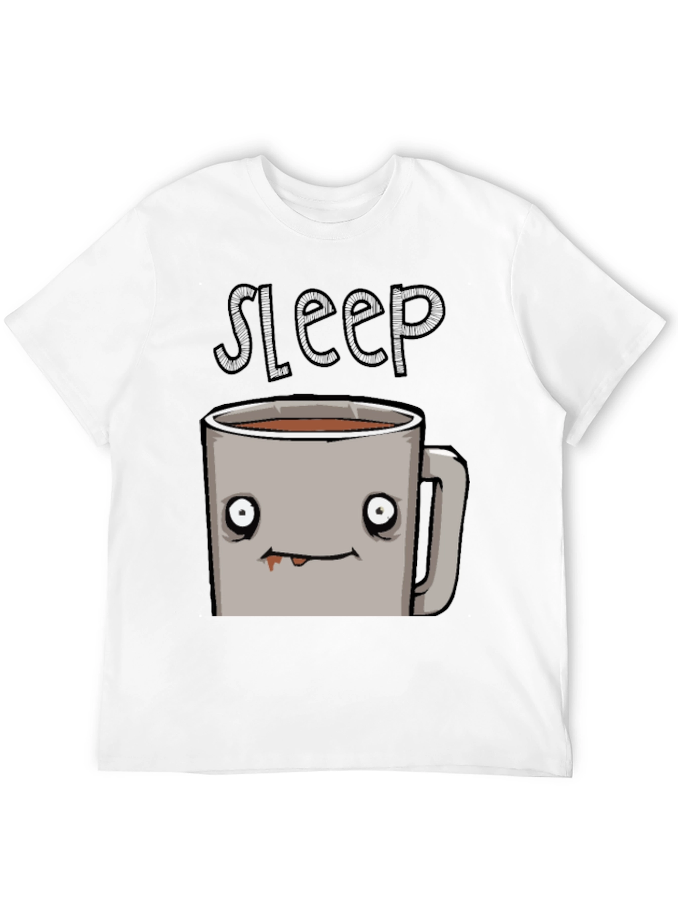 Black Sleepy Coffee Cup Graphic Tee - Soft Black T-Shirt view 12