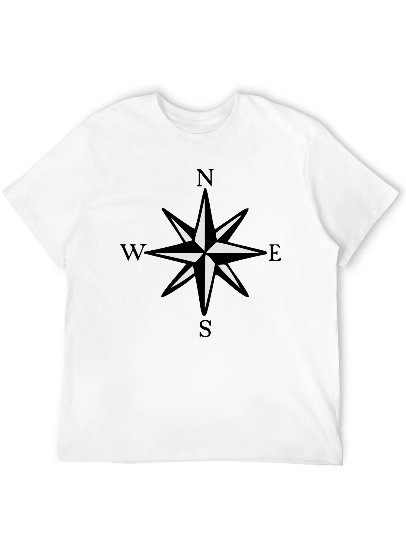 Compass Rose Graphic Black T-Shirt - 12