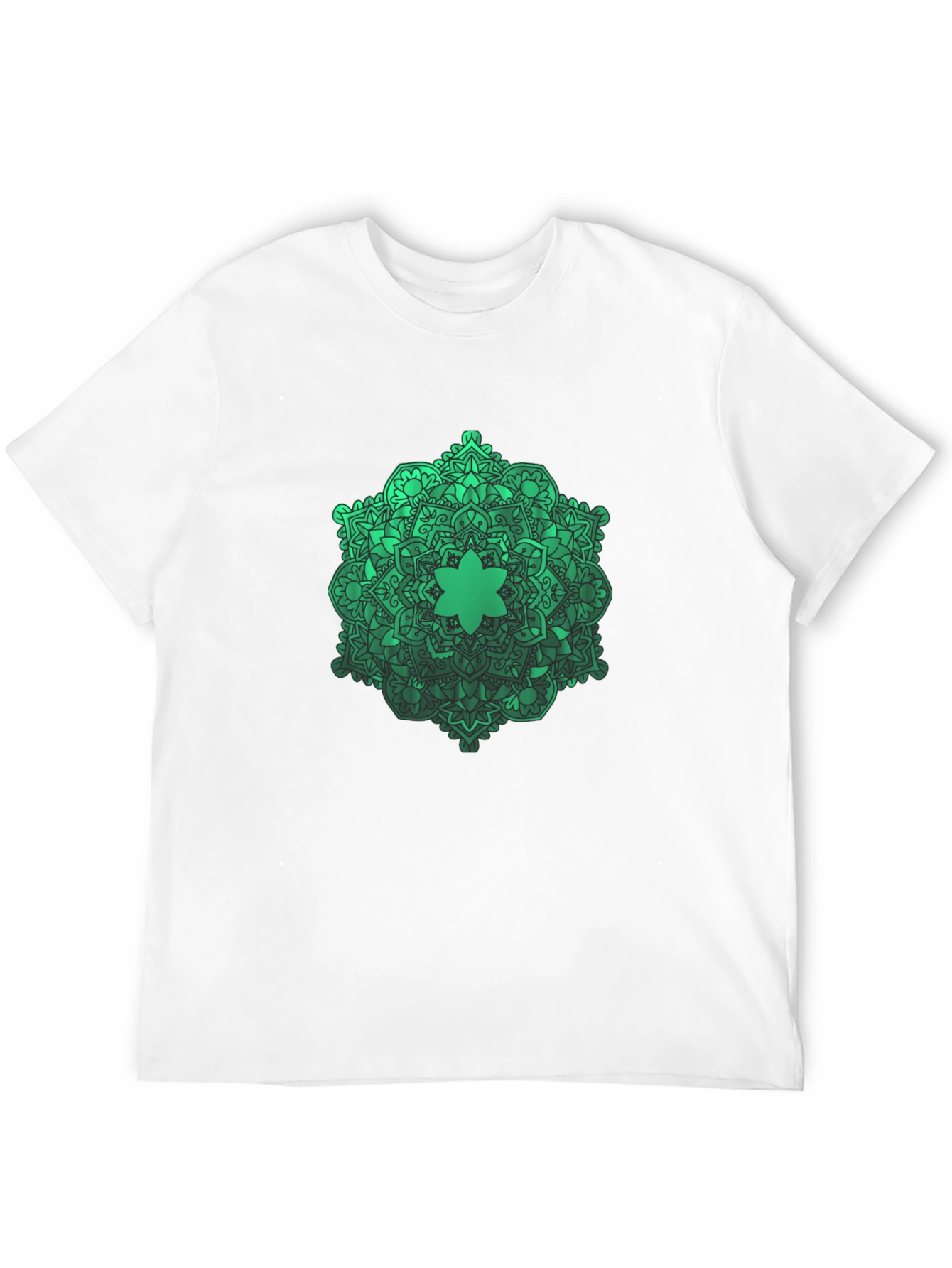 Black Green Mandala Graphic Black T-Shirt view 12
