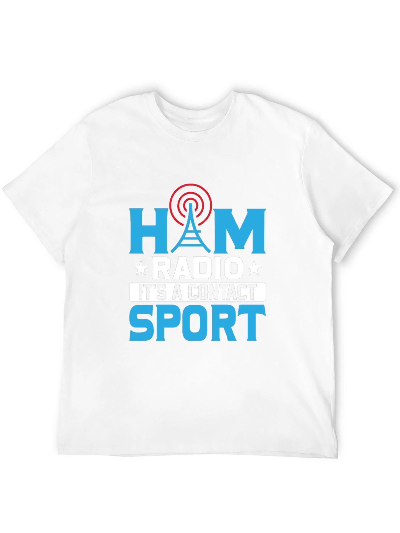 Black Ham Radio Contact Sport Graphic T-Shirt view 12
