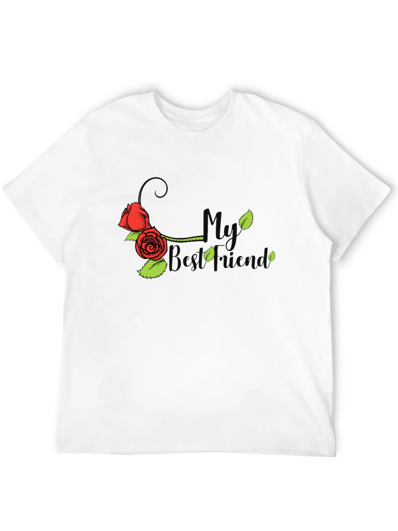Black My Best Friend Rose Graphic T-Shirt view 12
