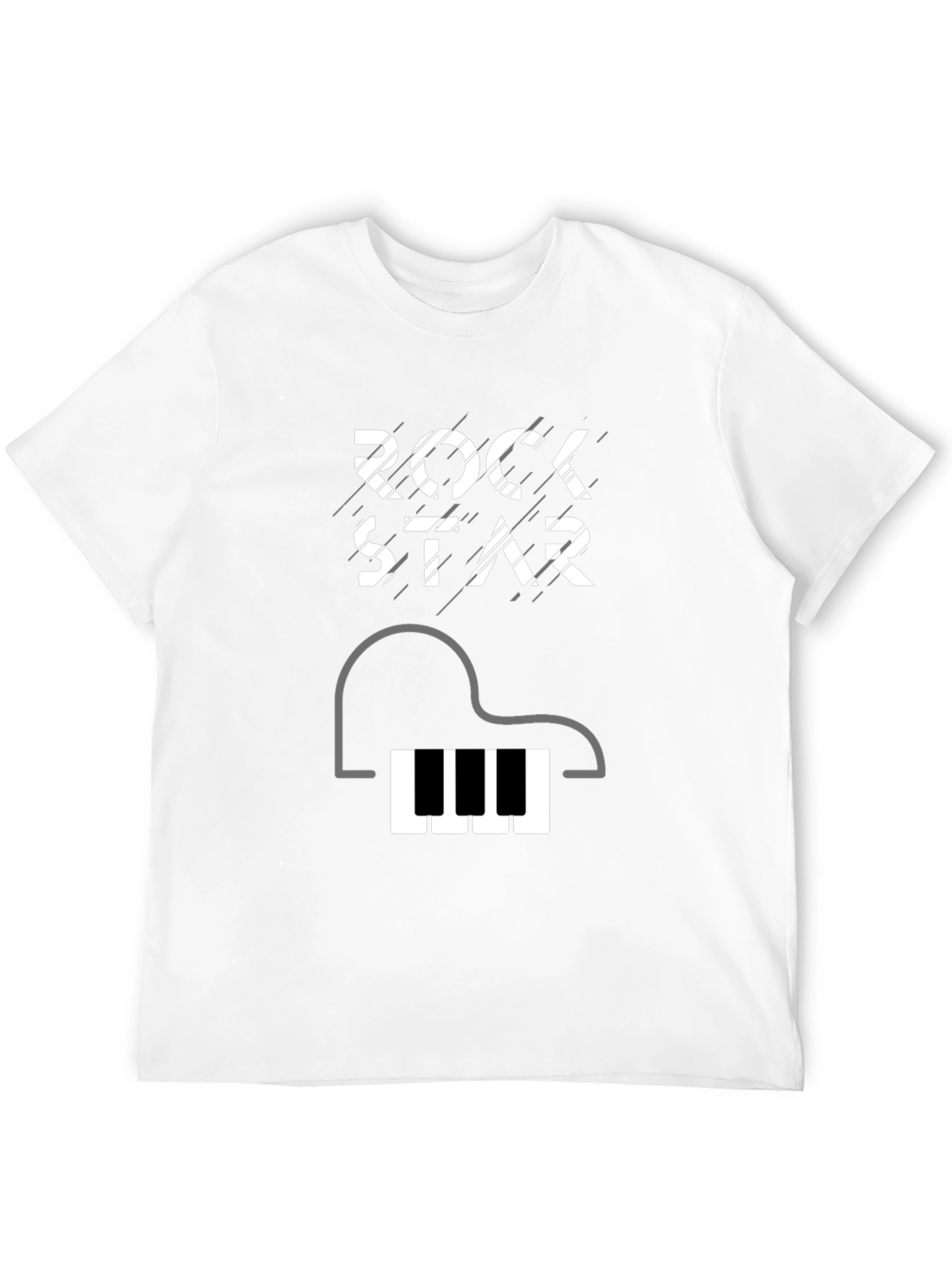 Black Rockstar Piano Graphic Tee - Black Cotton T-Shirt view 12