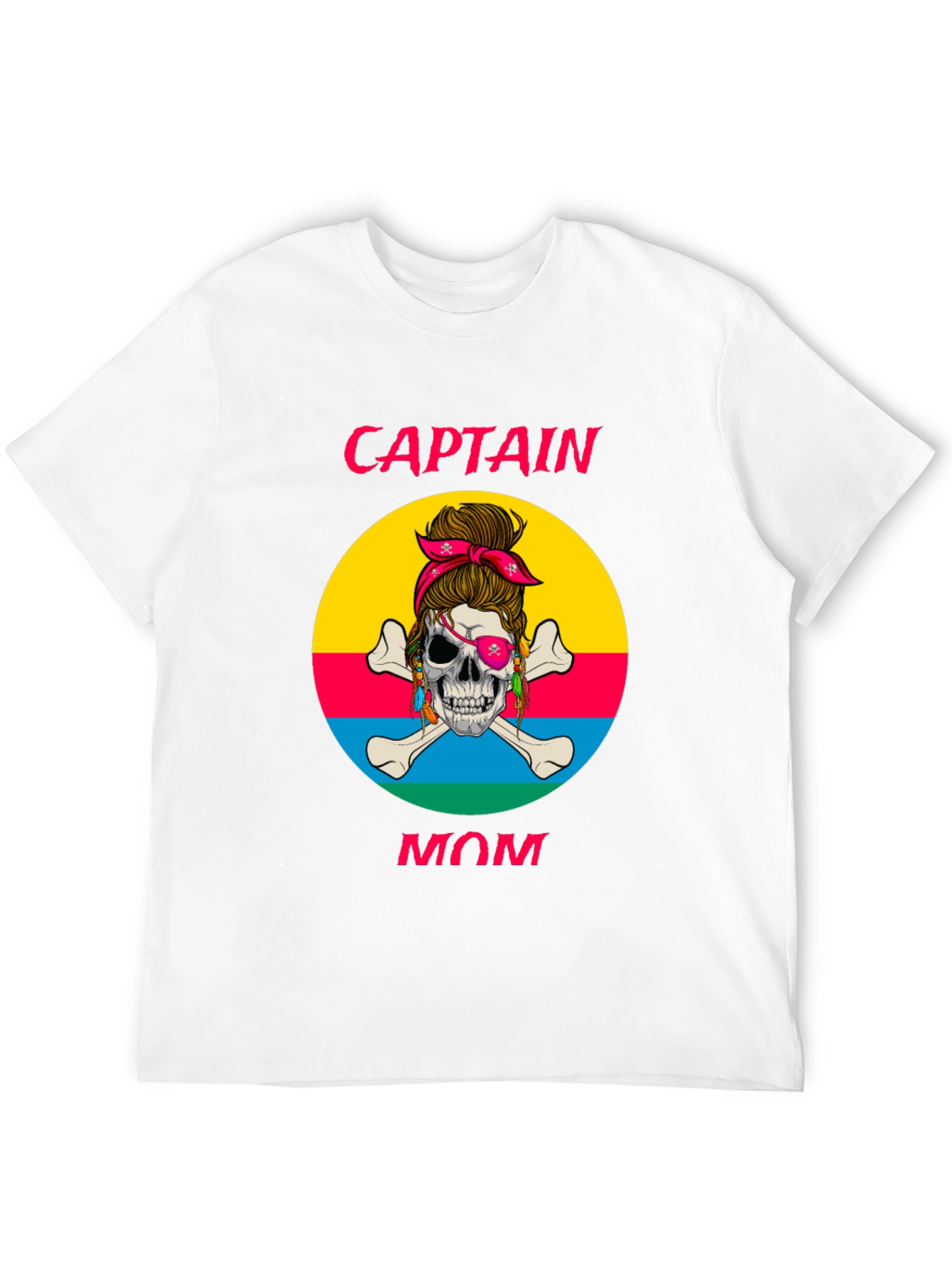 Captain Mom T-Shirt - Skull Pirate Design - 12