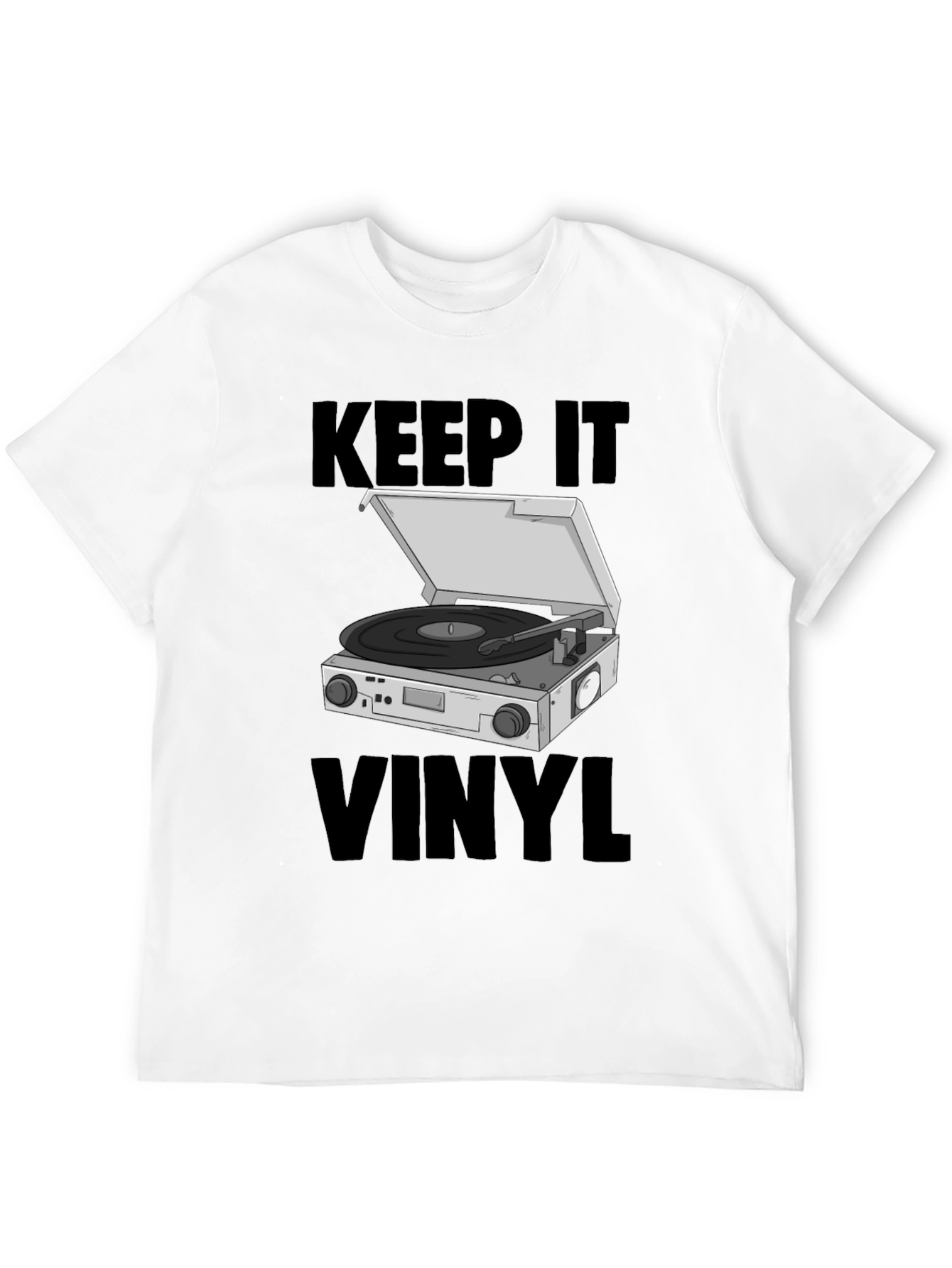 Black Keep it Vinyl T-Shirt - Retro Music Lover Tee view 12