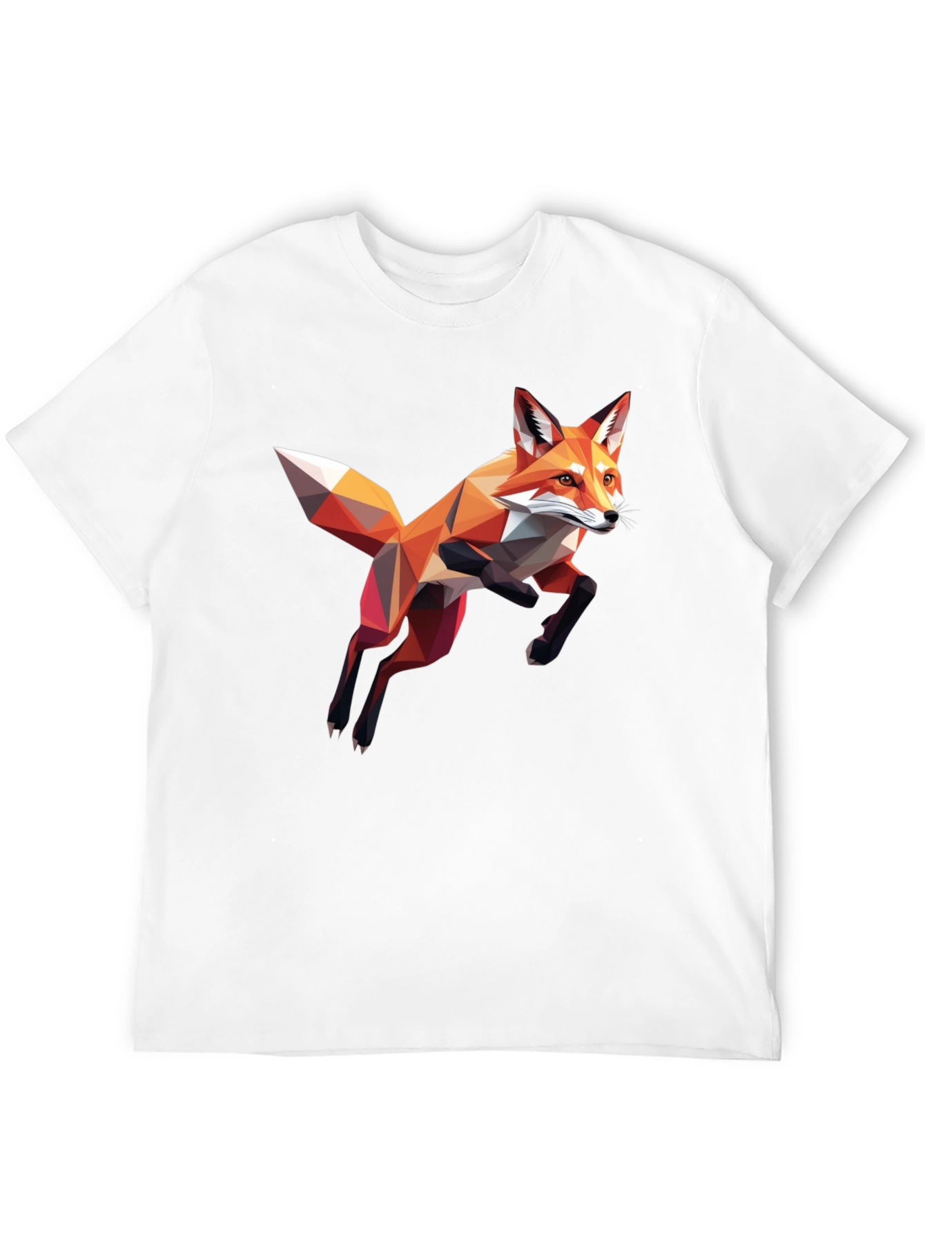 Black Geometric Fox Graphic T-Shirt - Black view 12
