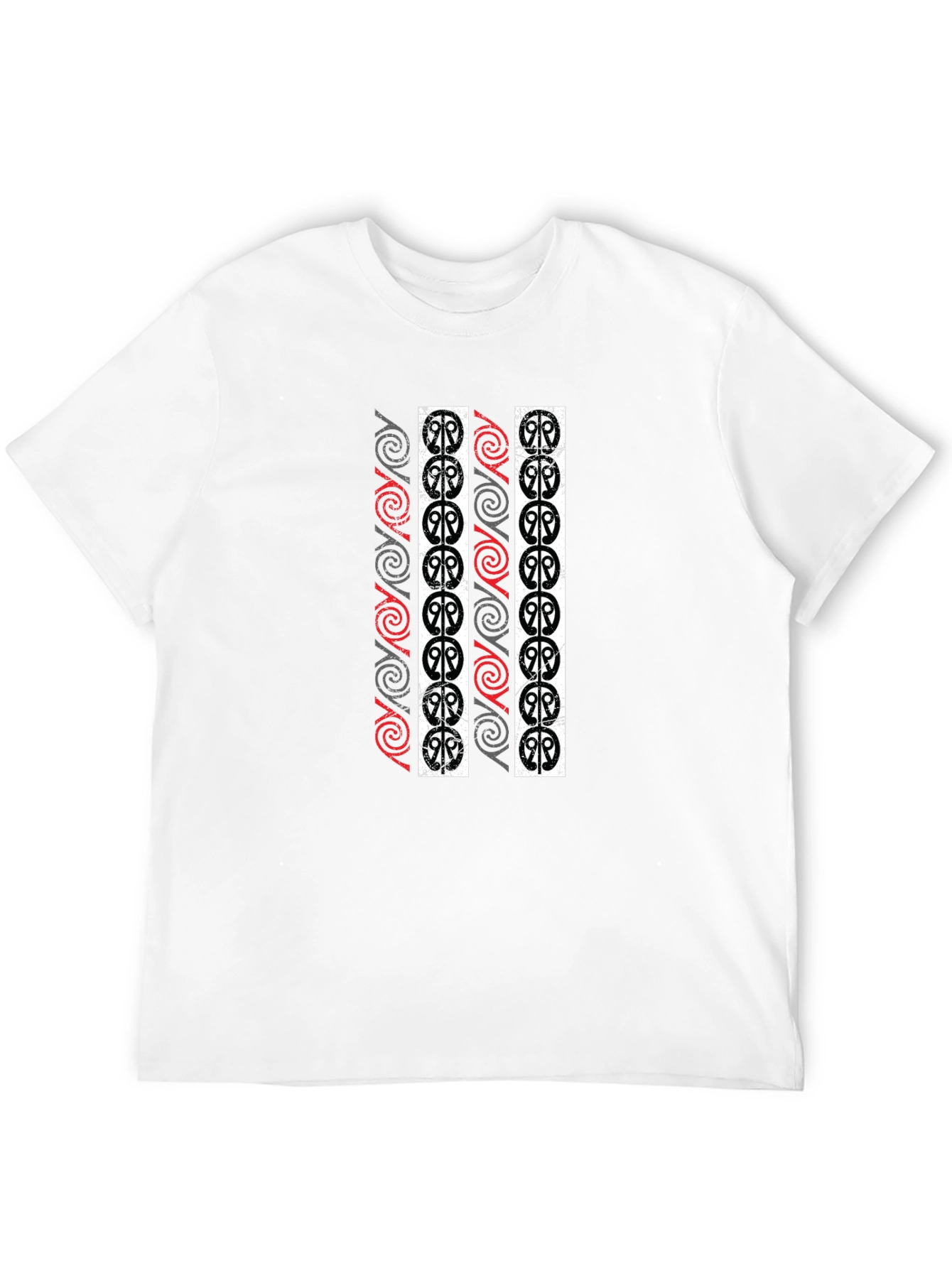 Black Tribal Pattern Black T-Shirt view 12