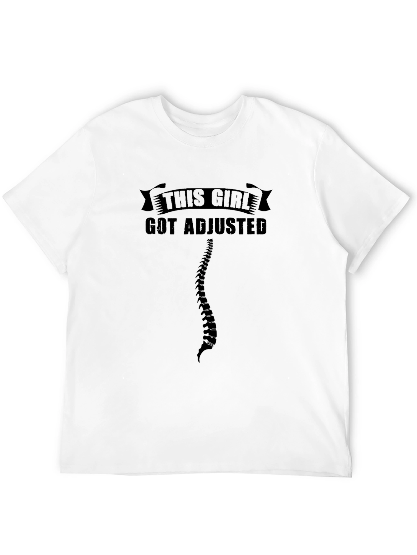 Black Chiropractor Adjusted Spine Black Graphic Tee view 12