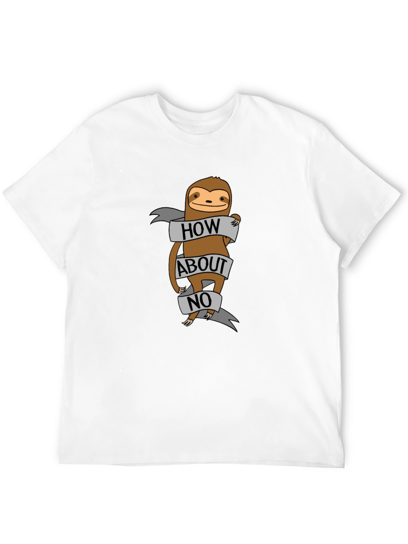 Black How About No Sloth Graphic Tee - Soft Black Cotton Blend view 12
