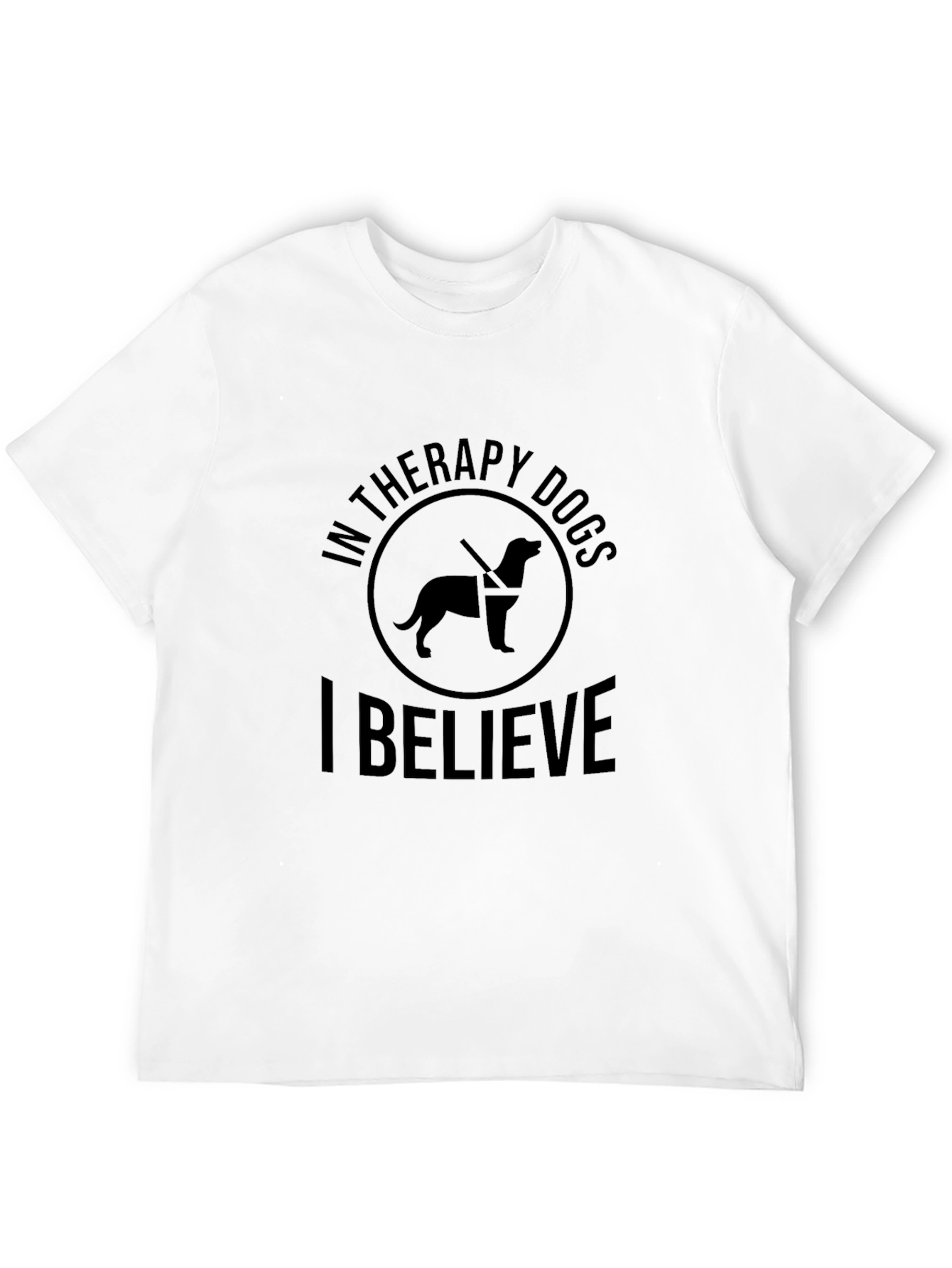 Black Therapy Dog Shirt - I Believe Graphic Tee view 12