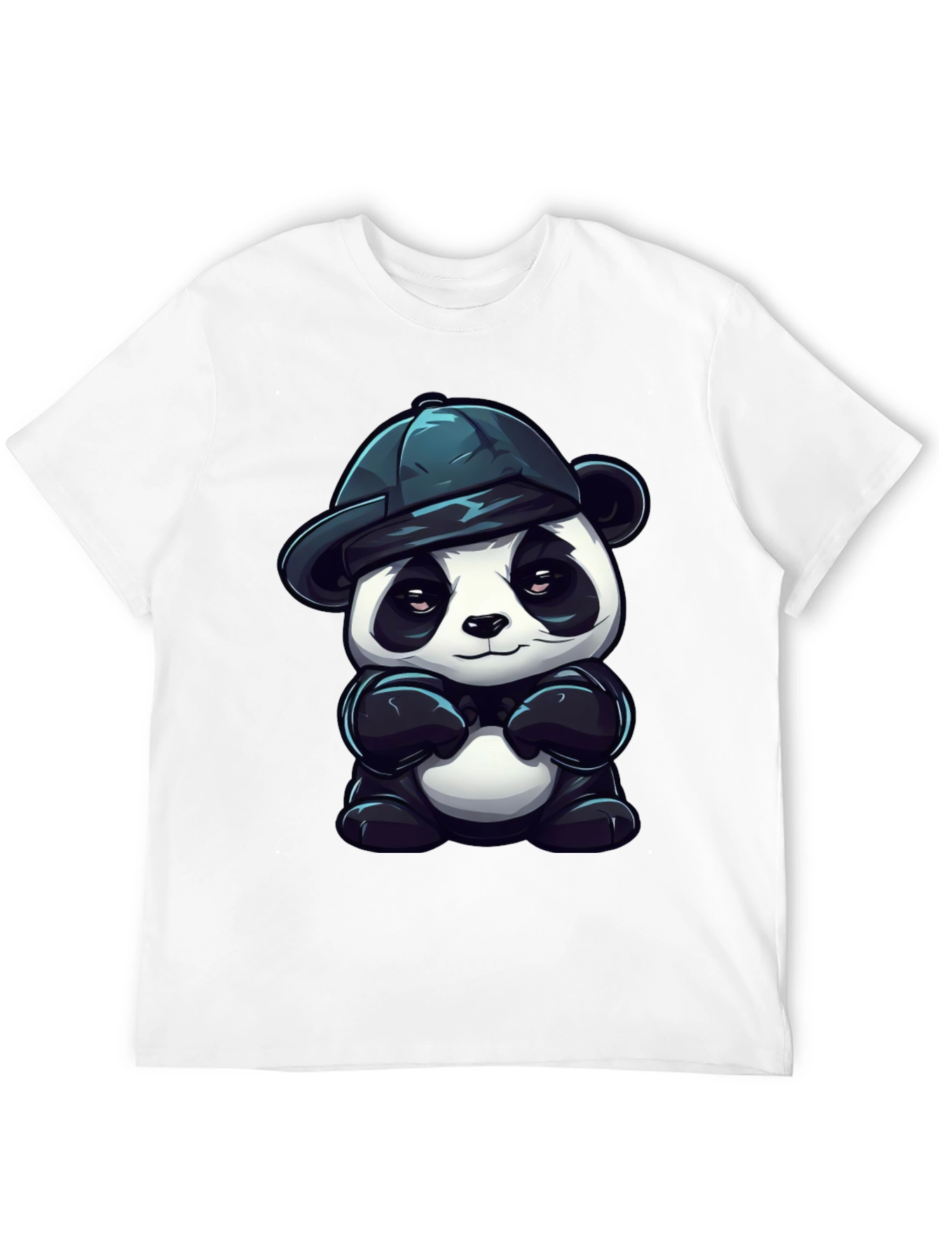 Black Cool Panda Graphic Tee - Unisex Black T-Shirt view 12
