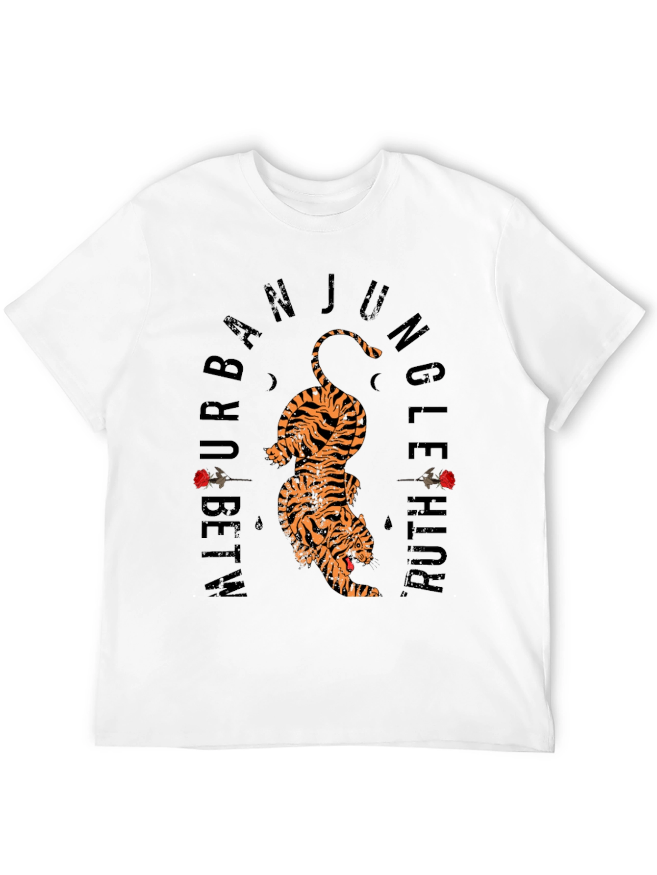 Black Urban Jungle Tiger Graphic Tee - Black Cotton view 12