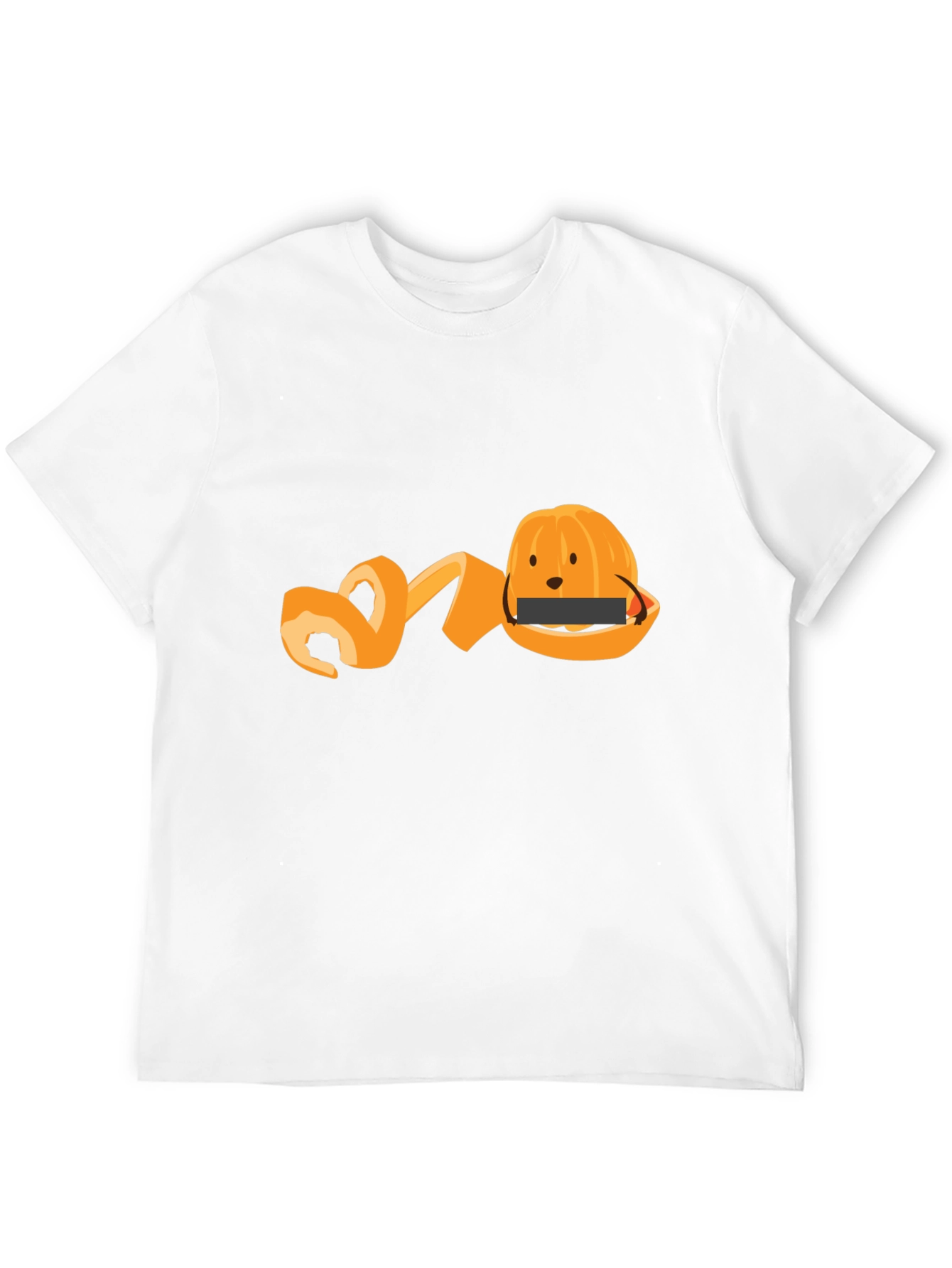 Black Funny Orange Peel T-Shirt - Fruit Graphic Tee view 12