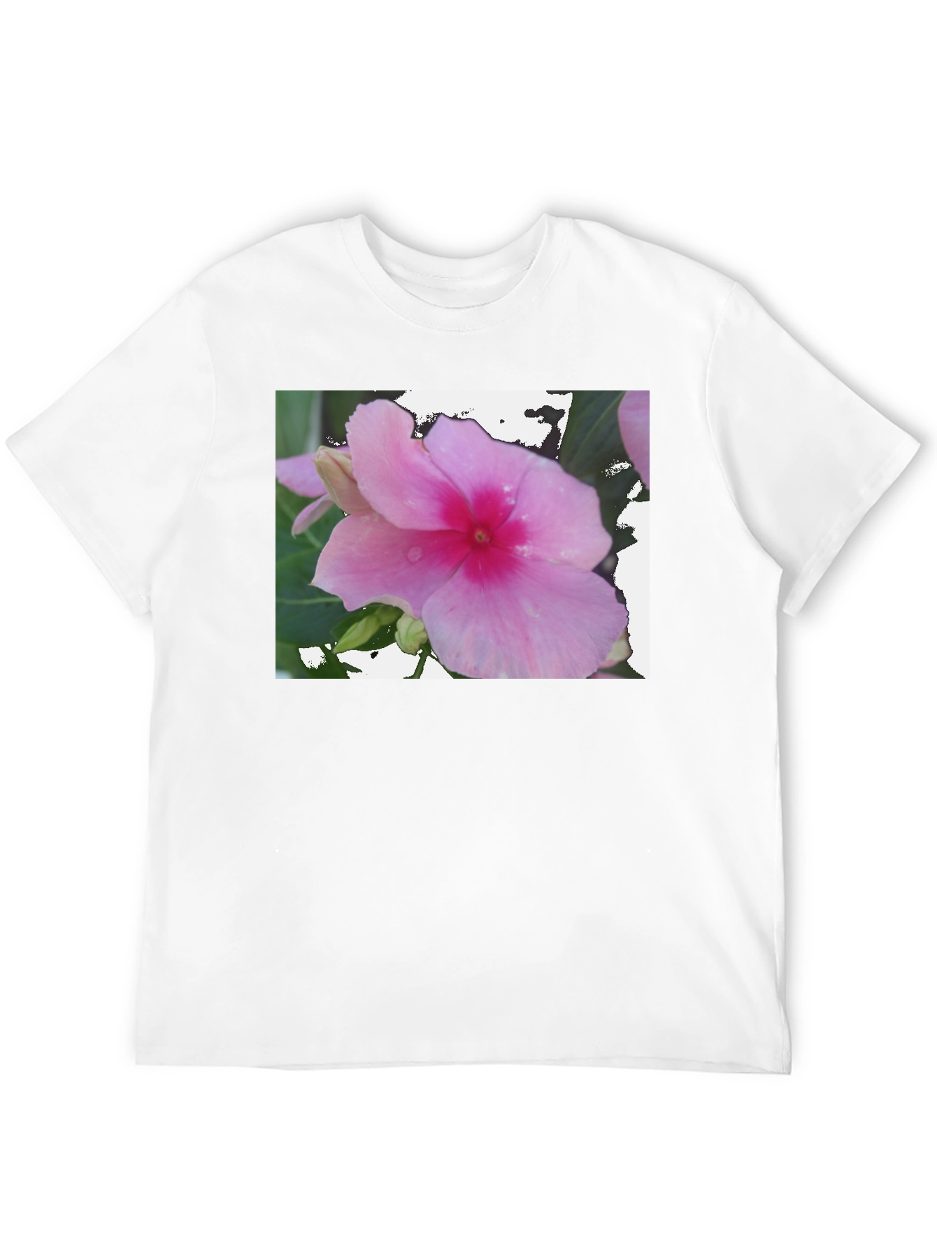 Black Pink Flower Graphic Black T-Shirt view 12