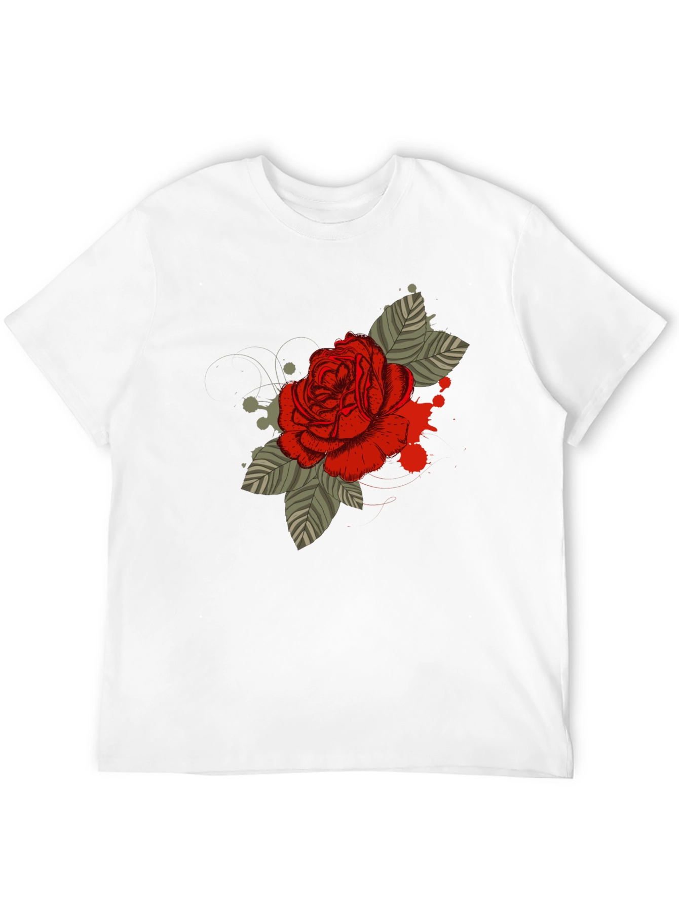 Black Rose Graphic T-Shirt - Men's Black Tee view 12