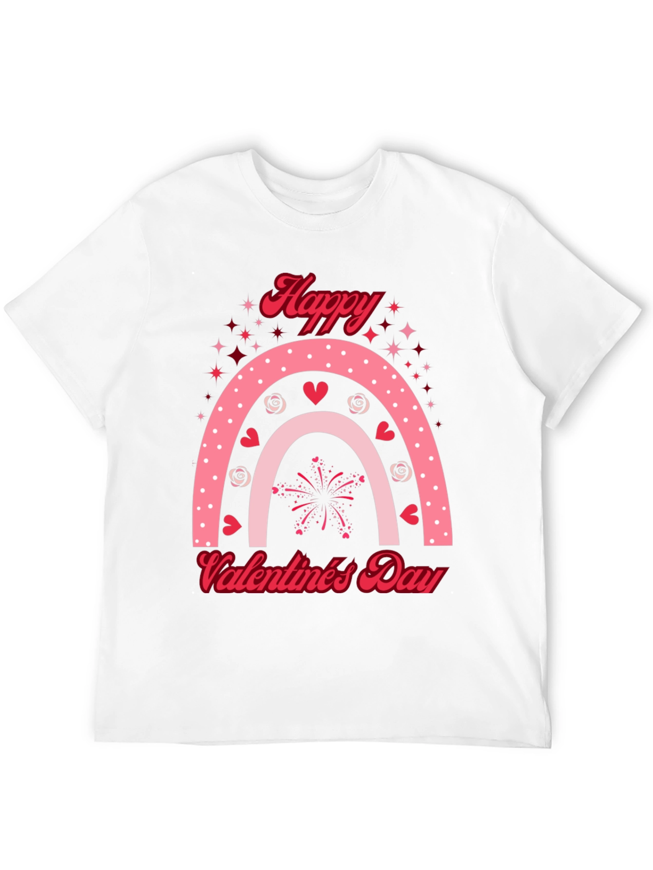 Black Happy Valentine's Day Rainbow T-Shirt view 12