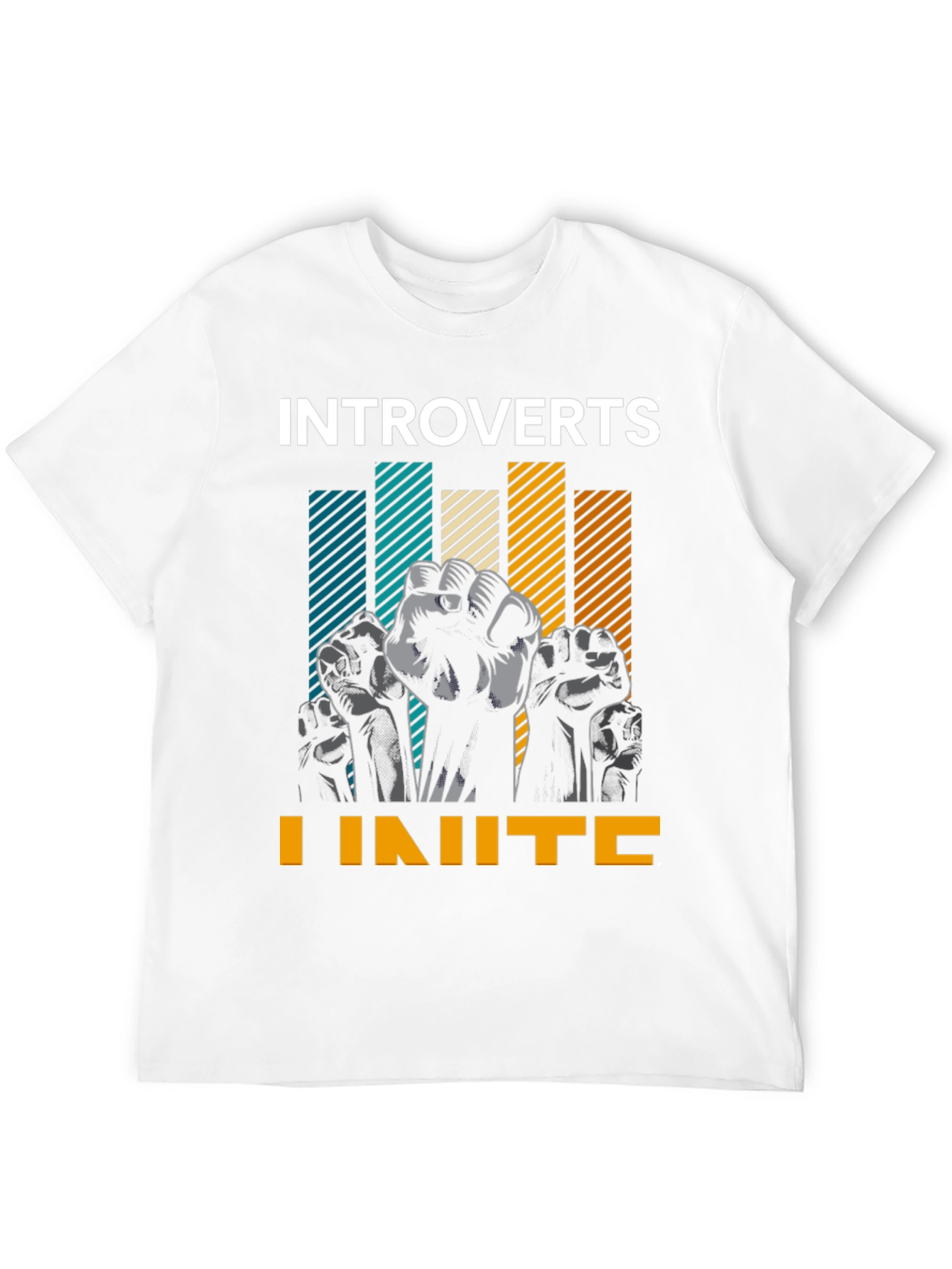 Black Introverts Unite Graphic Tee - Black Cotton T-Shirt view 12