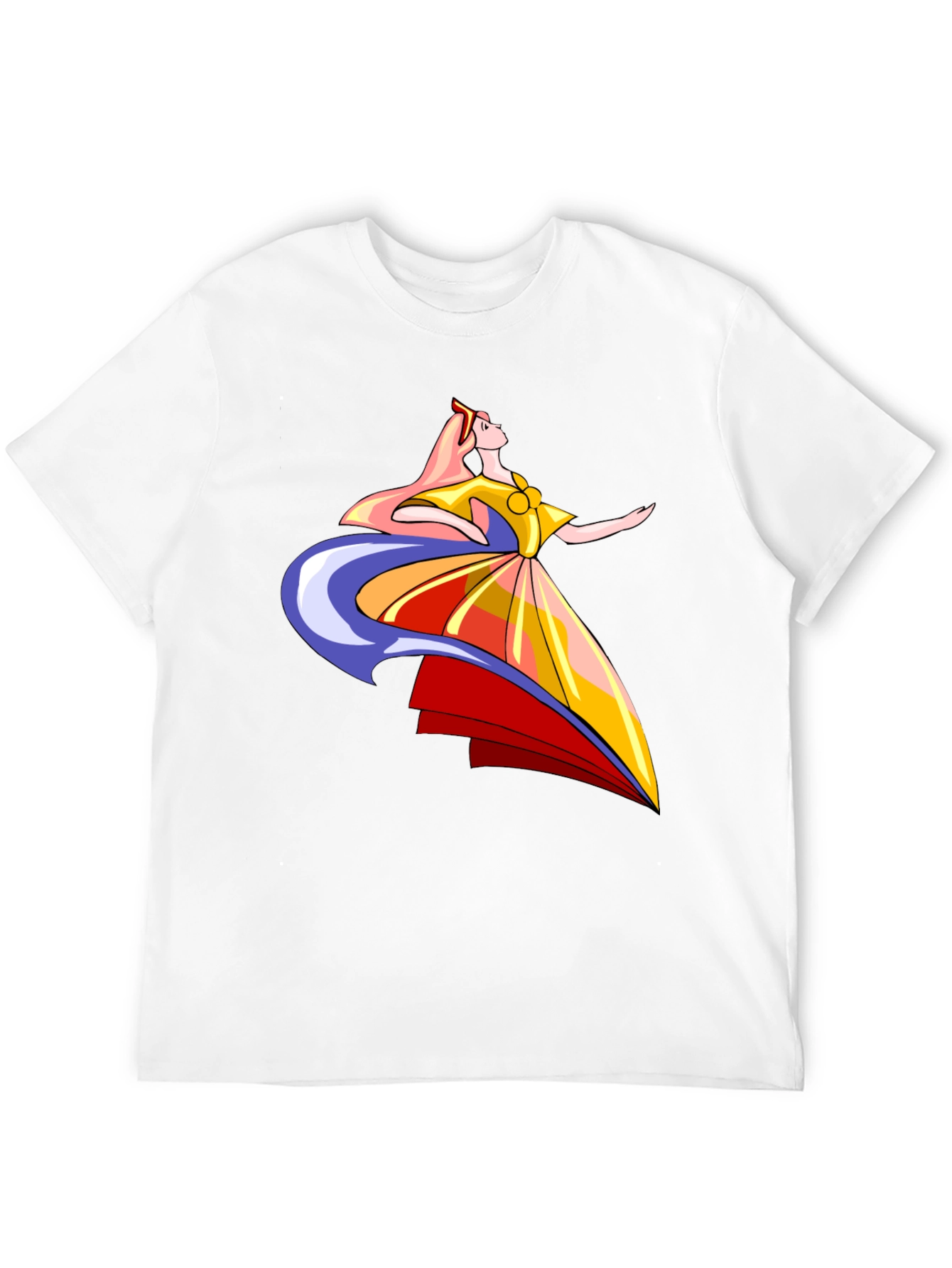 Black Elegant Dancer Graphic Tee - Black Cotton T-Shirt view 12